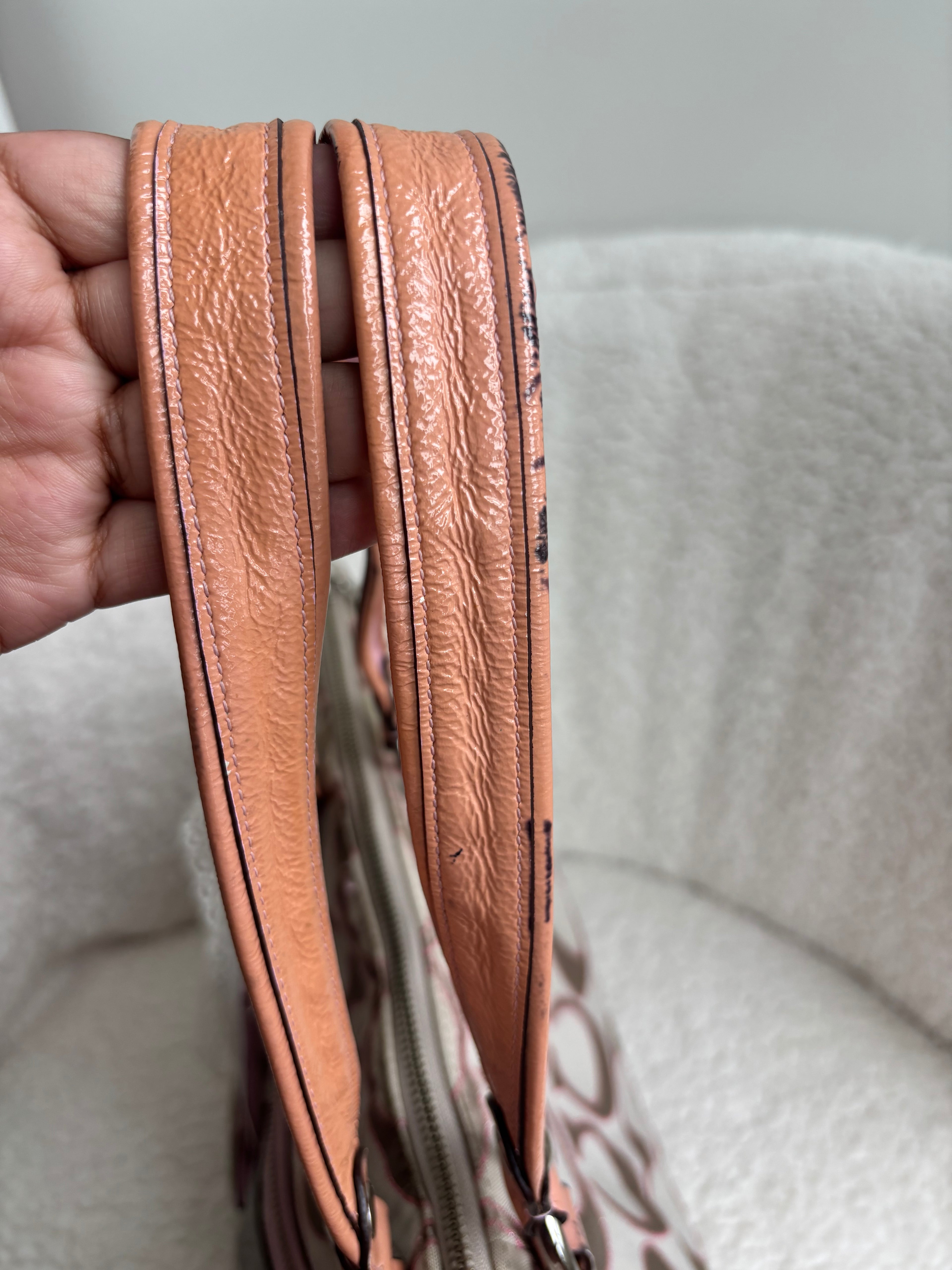Coach Baby Pink and Brown Poppy Shoulder Bag