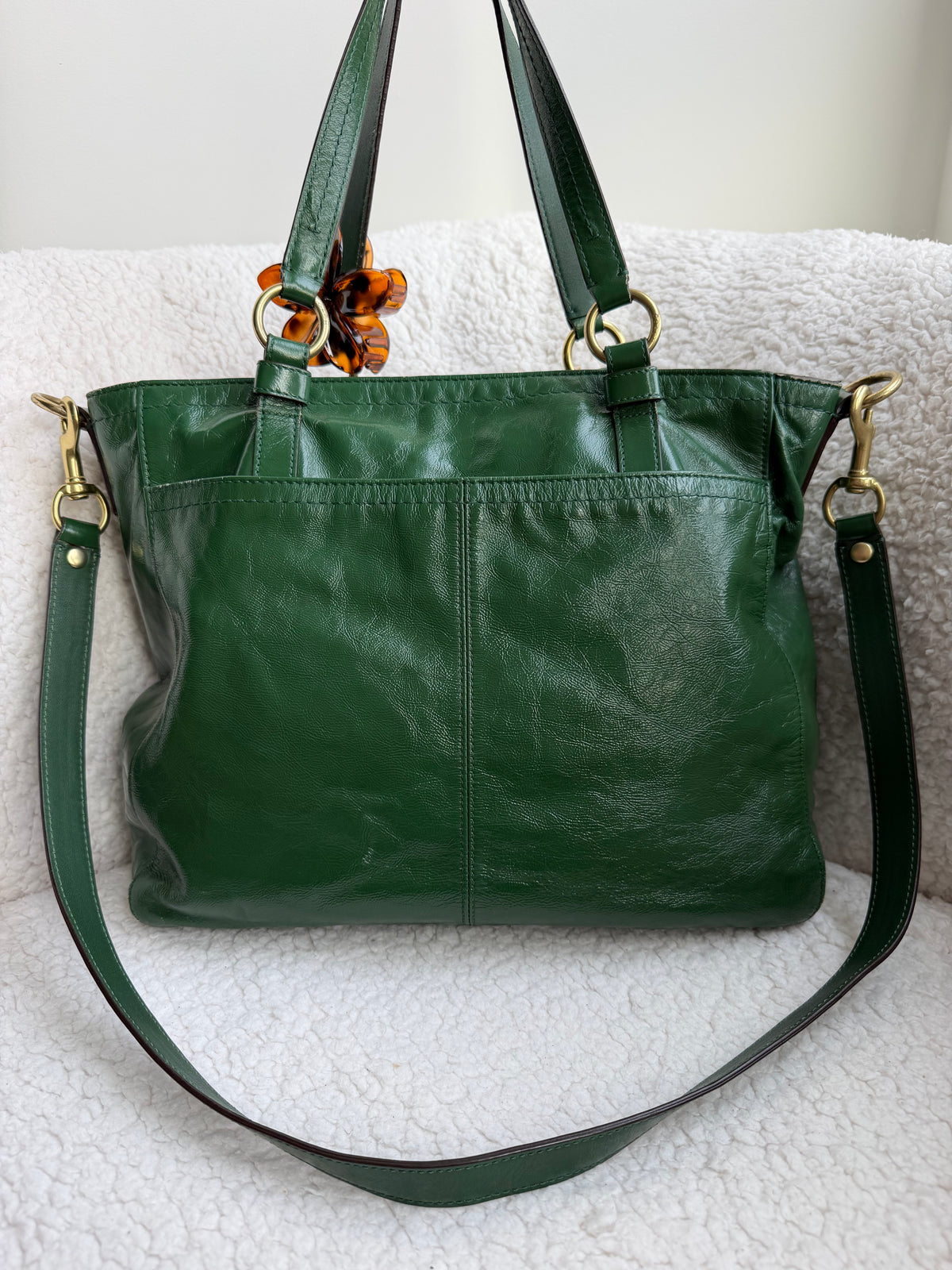 Coach Green Patent Leather Tote