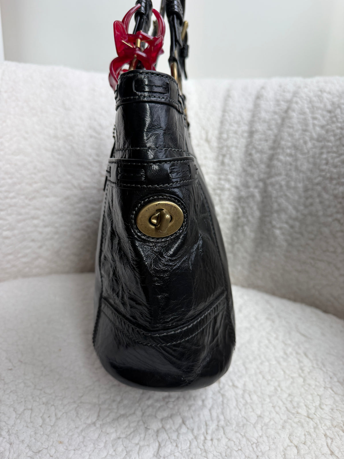 Coach Black Patent Leather Tote