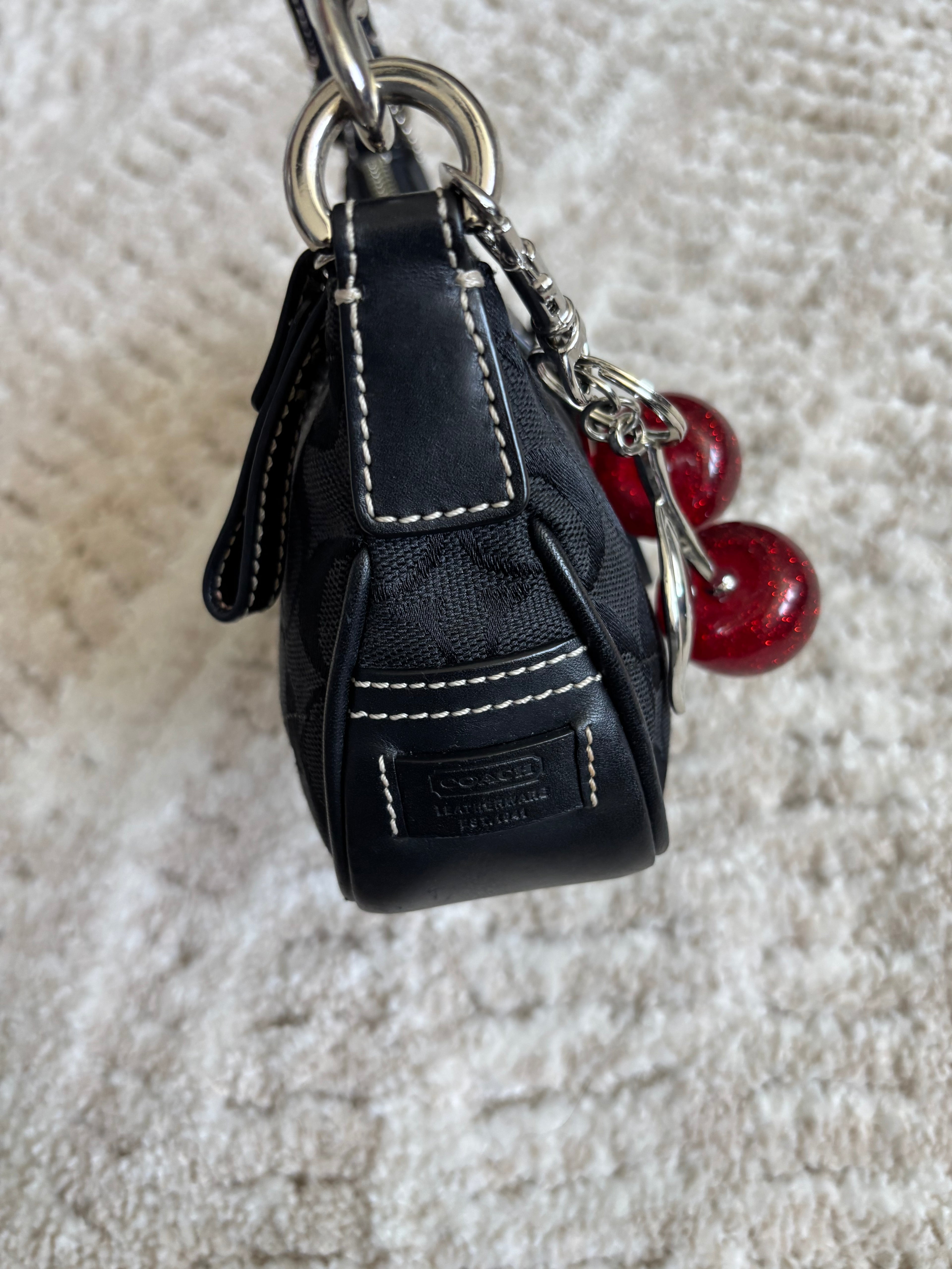 Coach Black Siganture Demi Buckle Bag