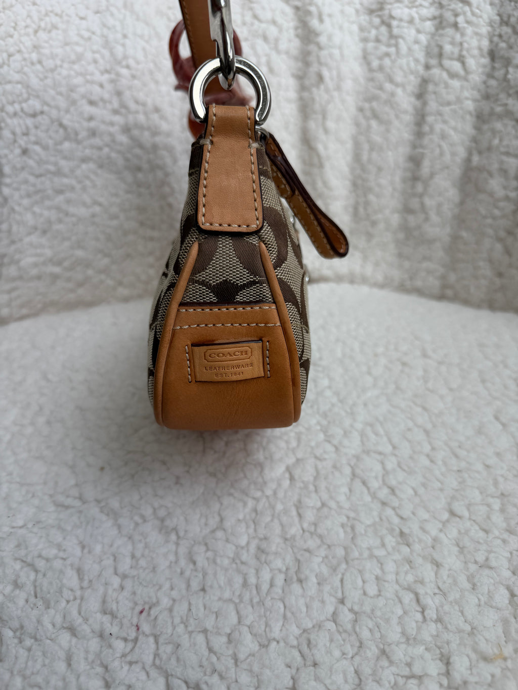Coach Brown Signature Demi Buckle Bag