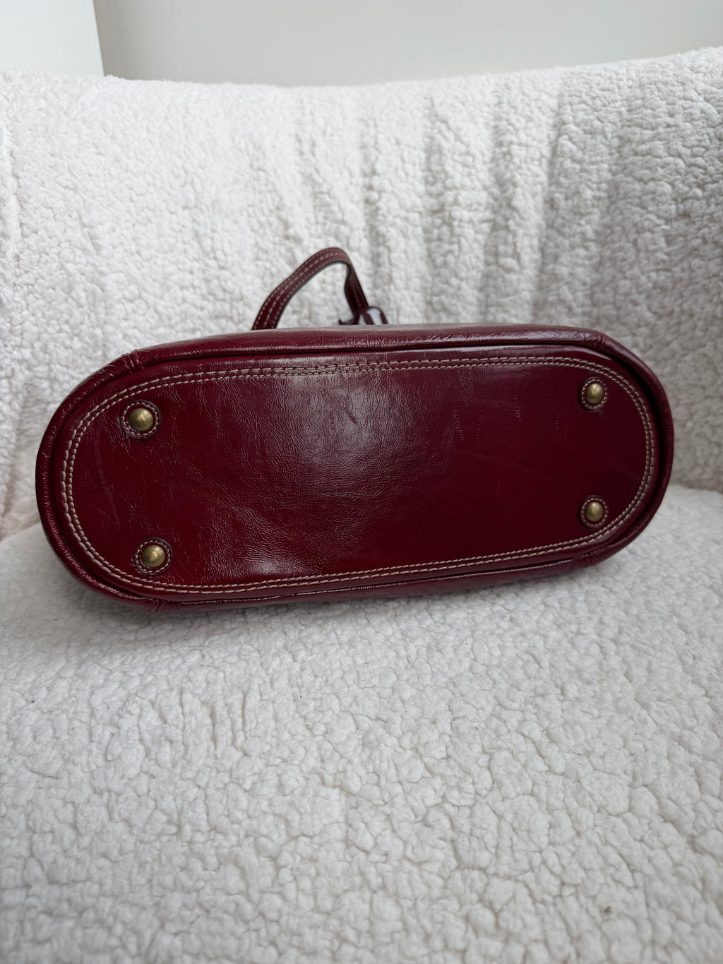 Coach Cherry Red Patent Leather Tote Bag