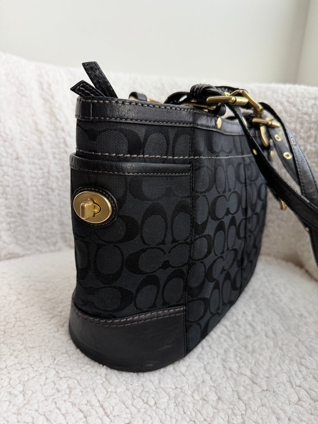 Coach Black Signature Tote