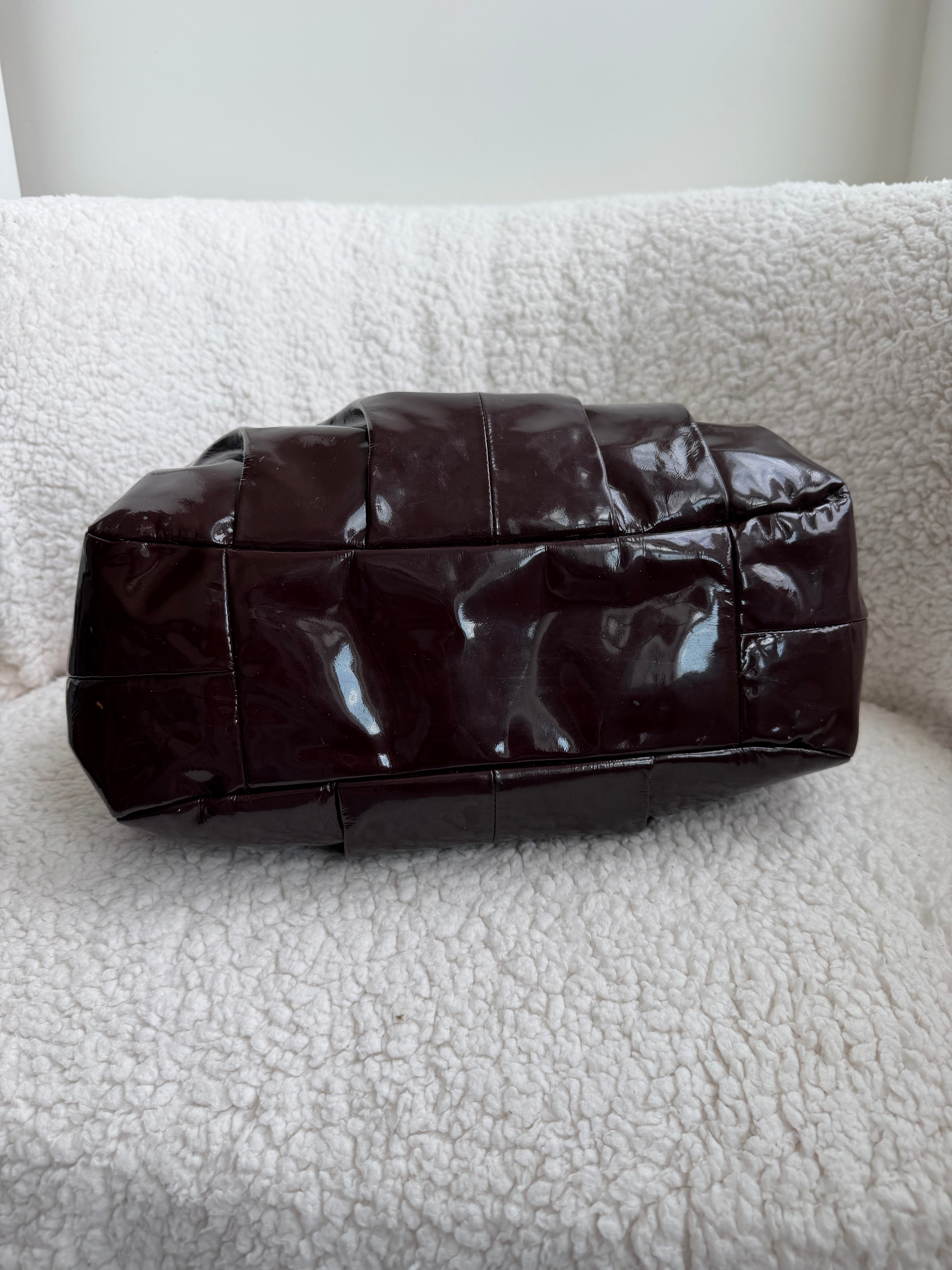 Coach Maggie Plum Patent Leather Shoulder Bag