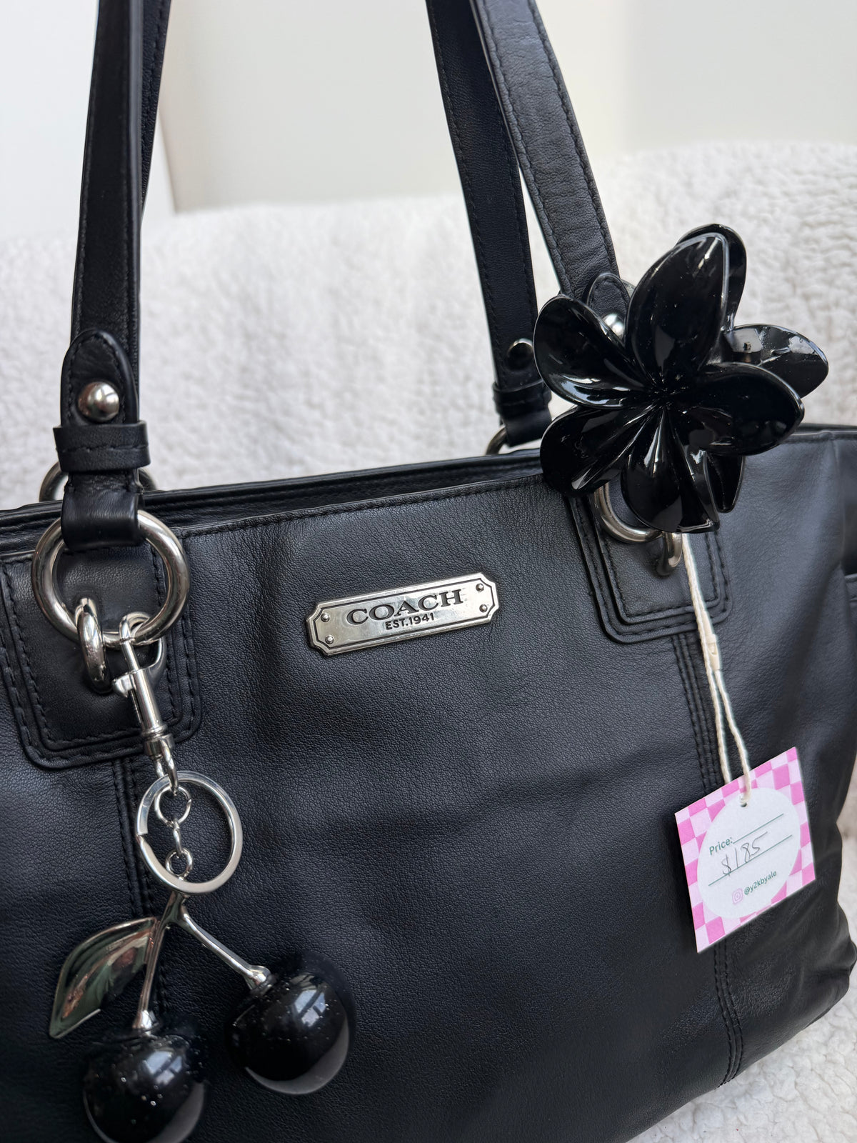 Coach Black Leather Tote