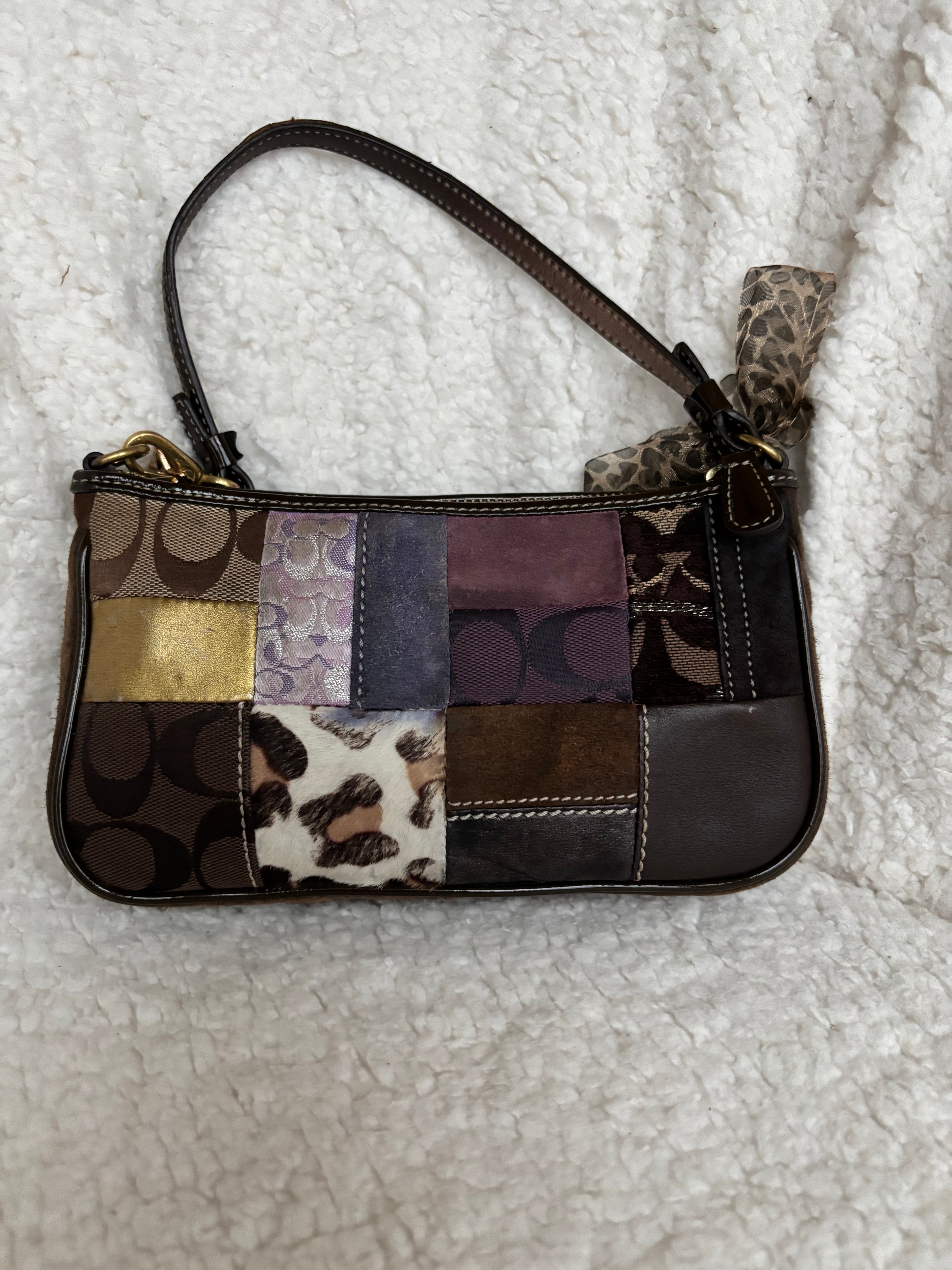 Coach Demi Bag Leopard Patchwork