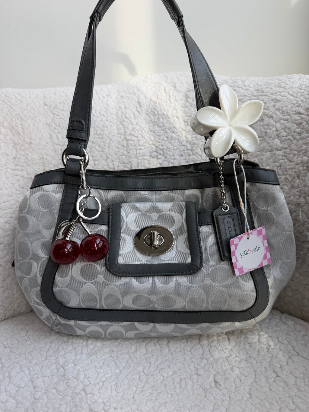 Coach Cricket Gray Shoulder Bag