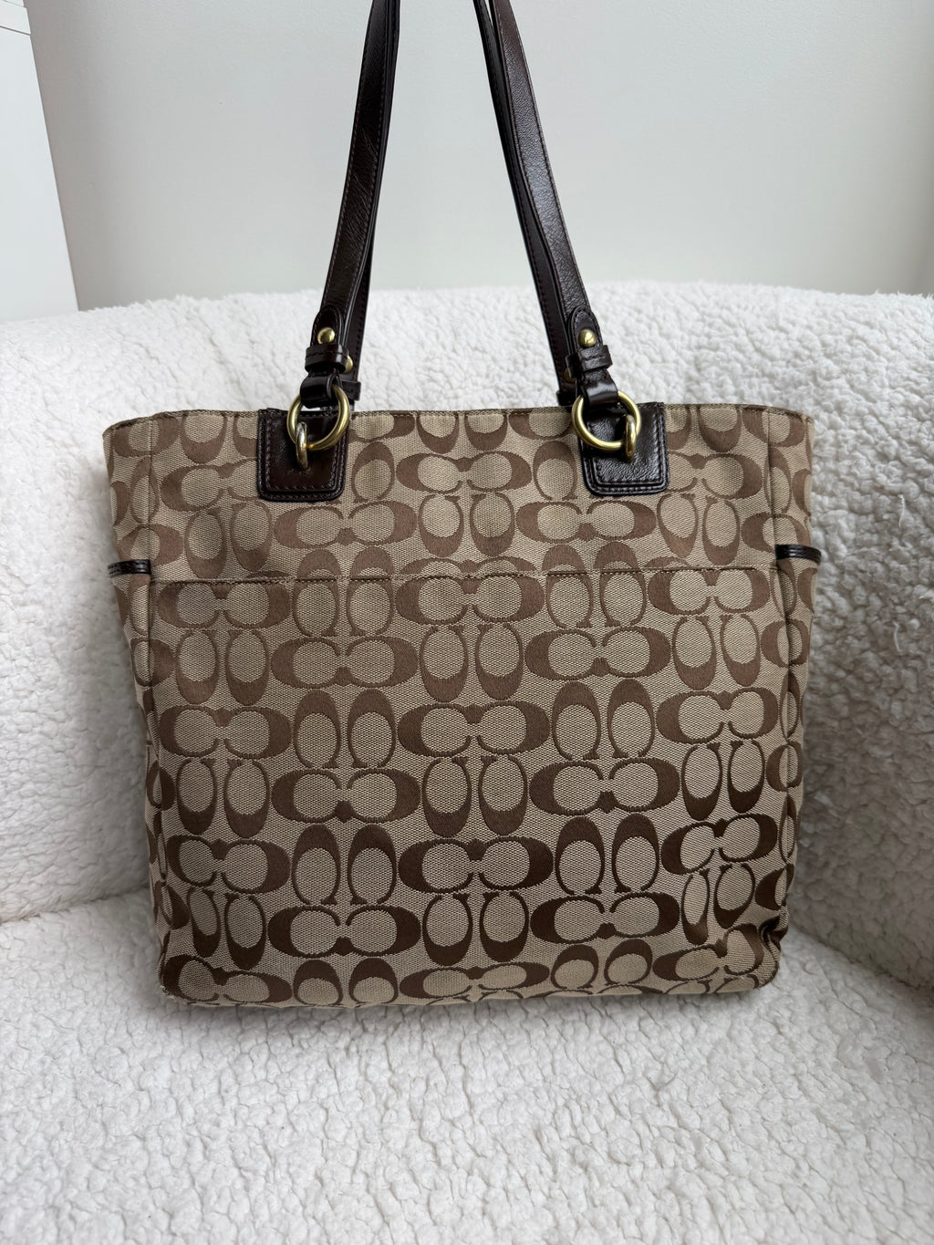 Coach Brown Signature Tote Bag