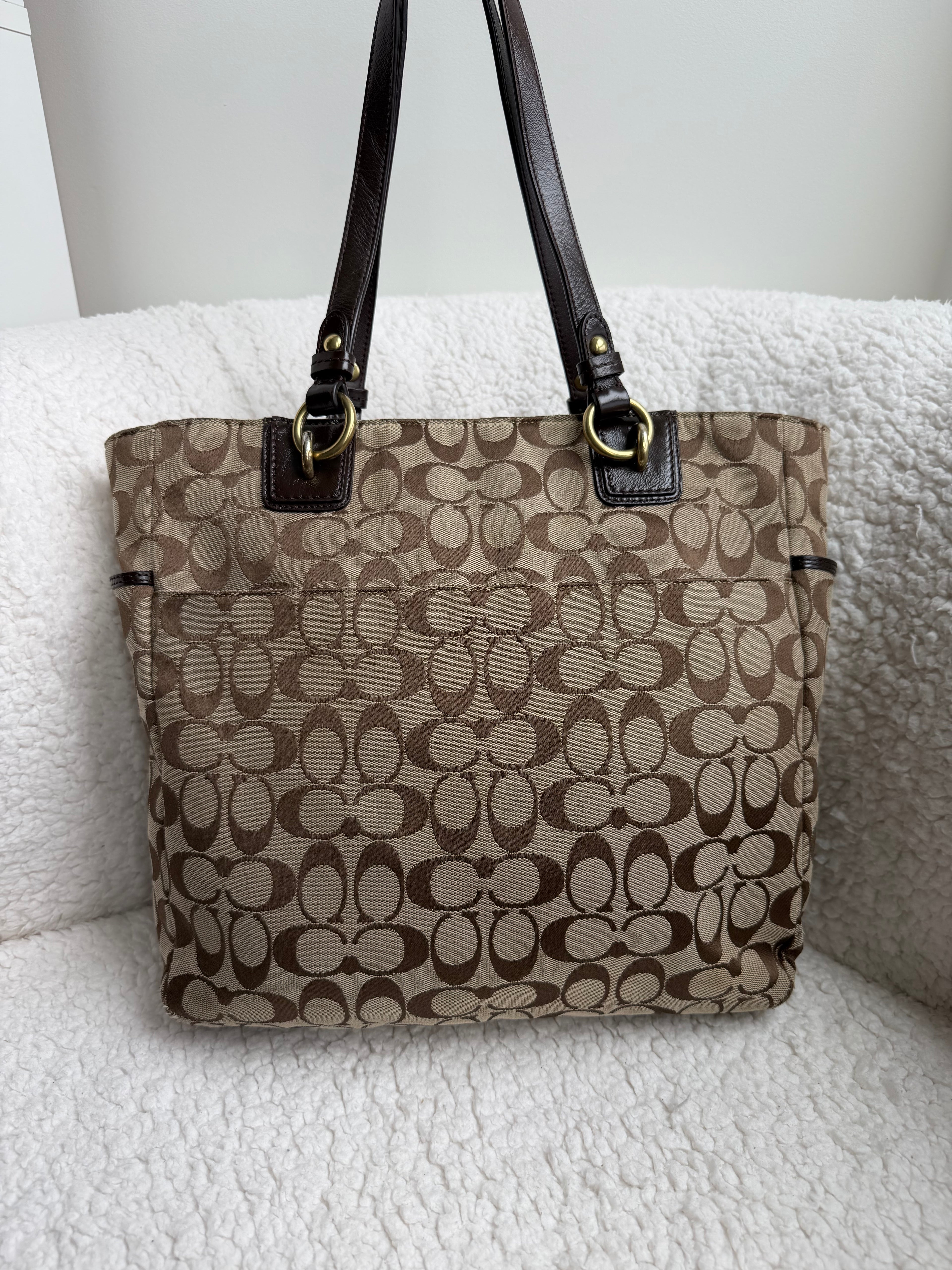 Coach Brown Signature Tote Bag