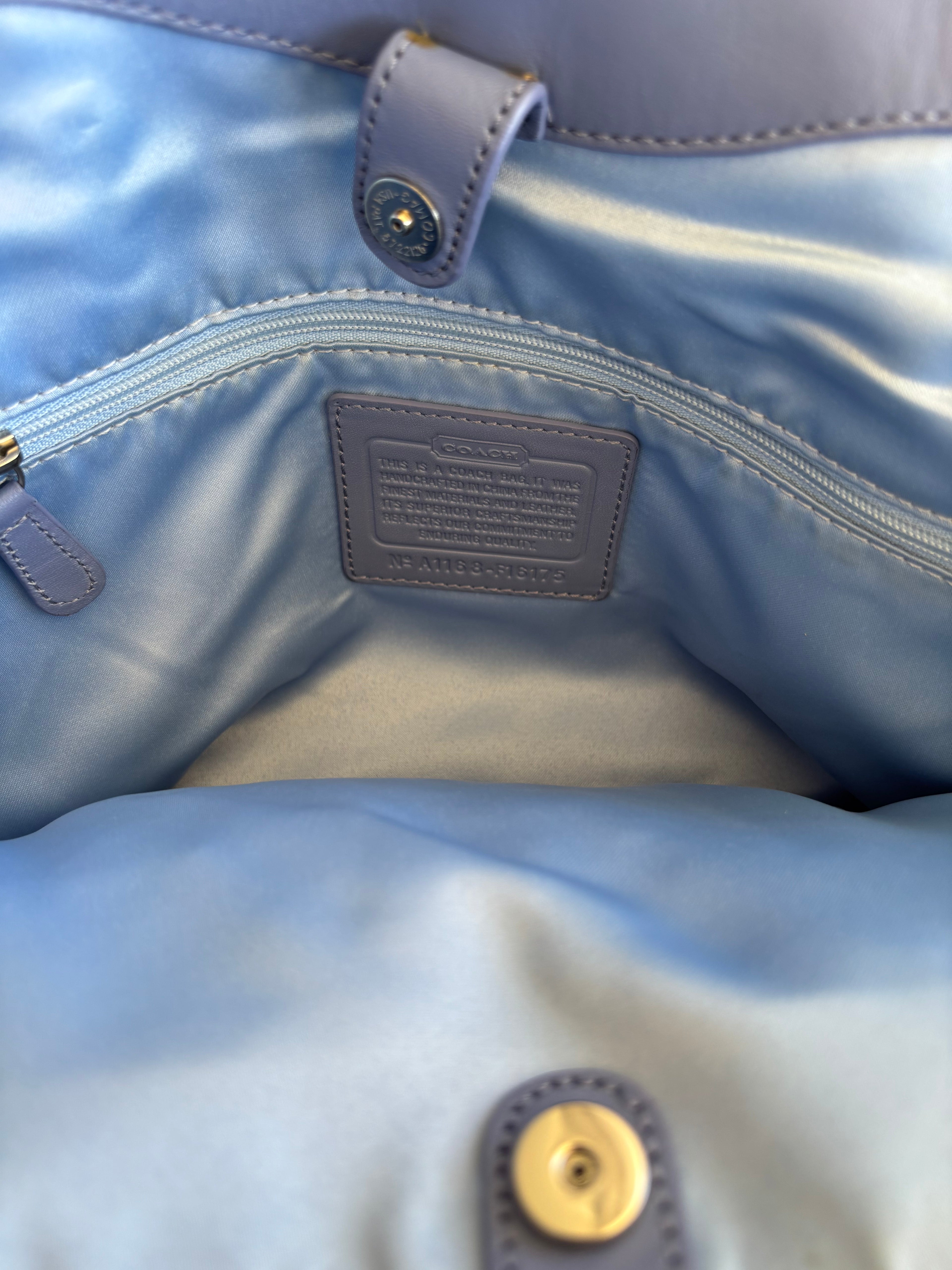 Y2K Coach Signature Blue Tote Bag