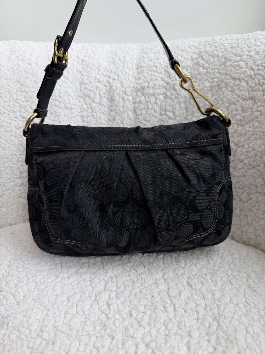 Coach Black Canvas Shoulder Bag