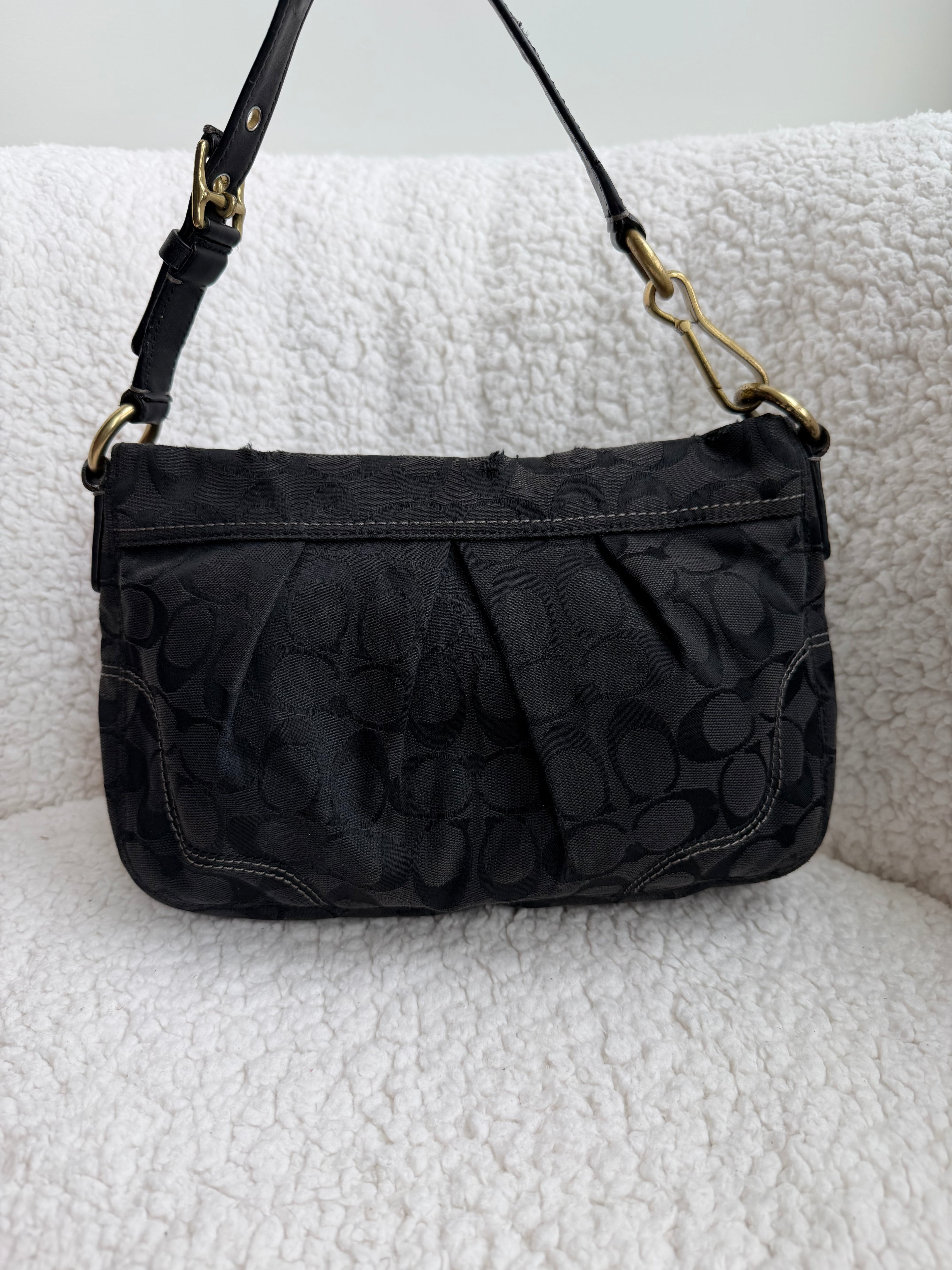 Coach Black Canvas Shoulder Bag