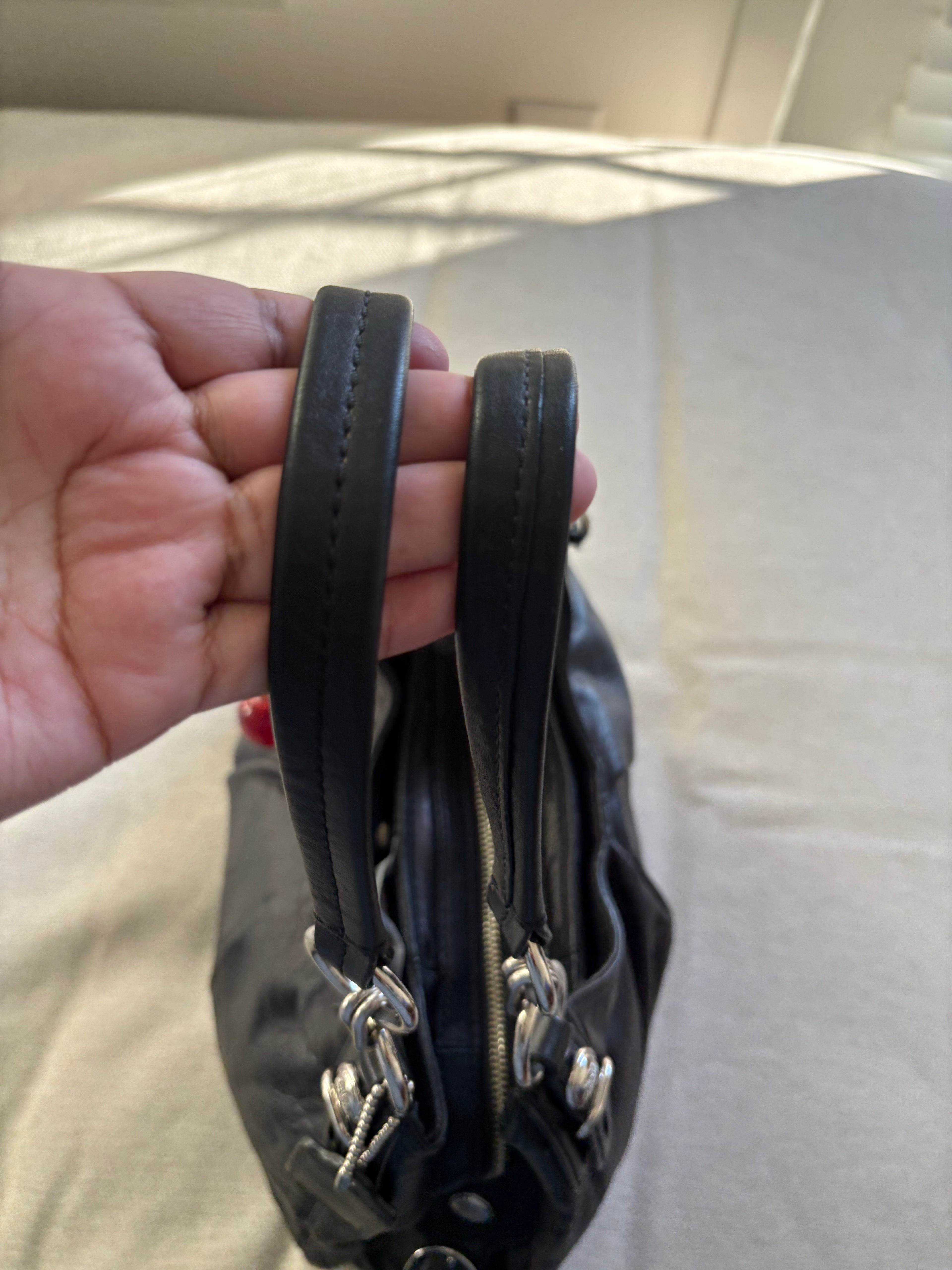 Y2K Coach Maggie Black Leather Shoulder Bag