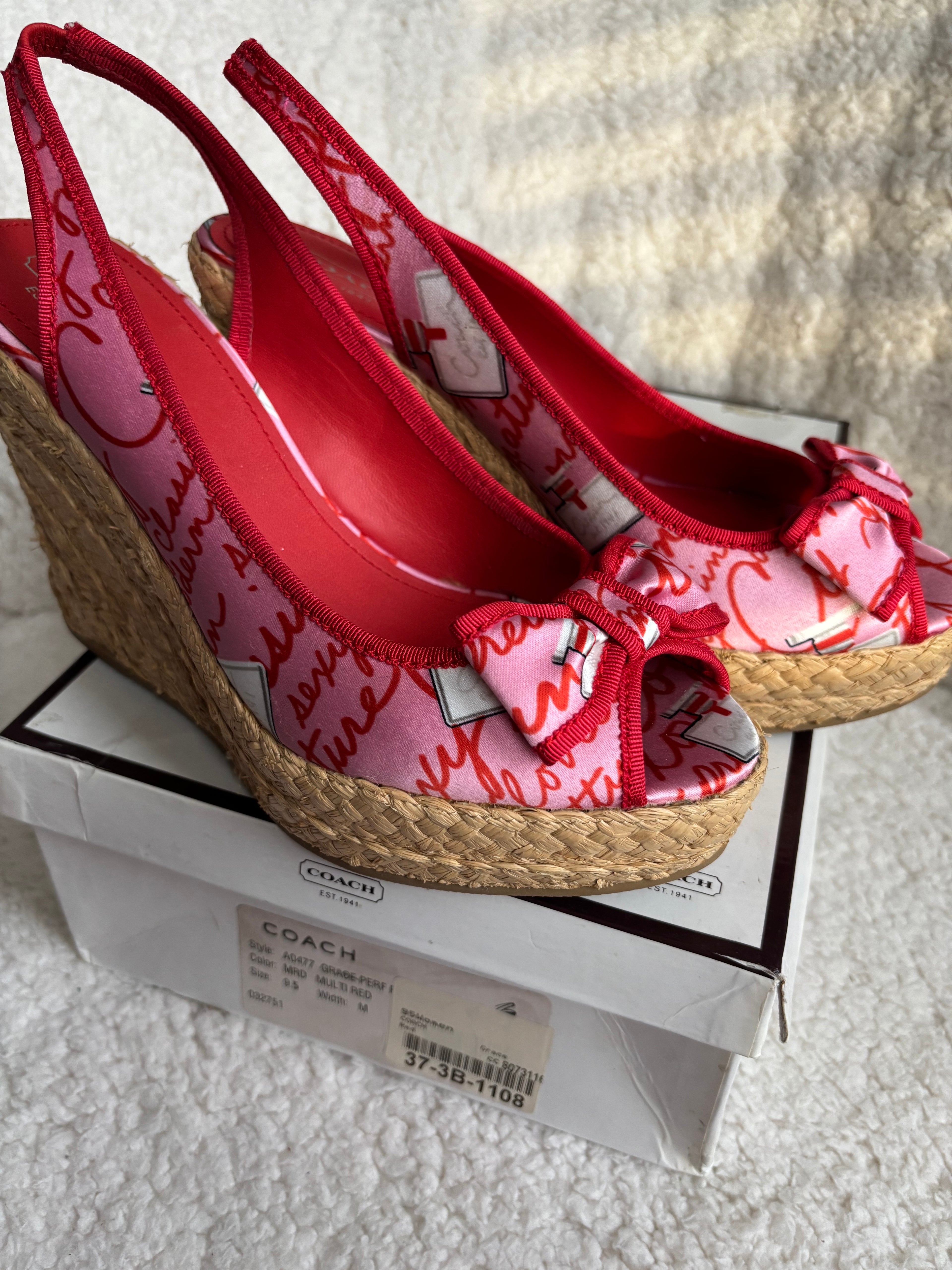Y2K Coach Pink Wedges