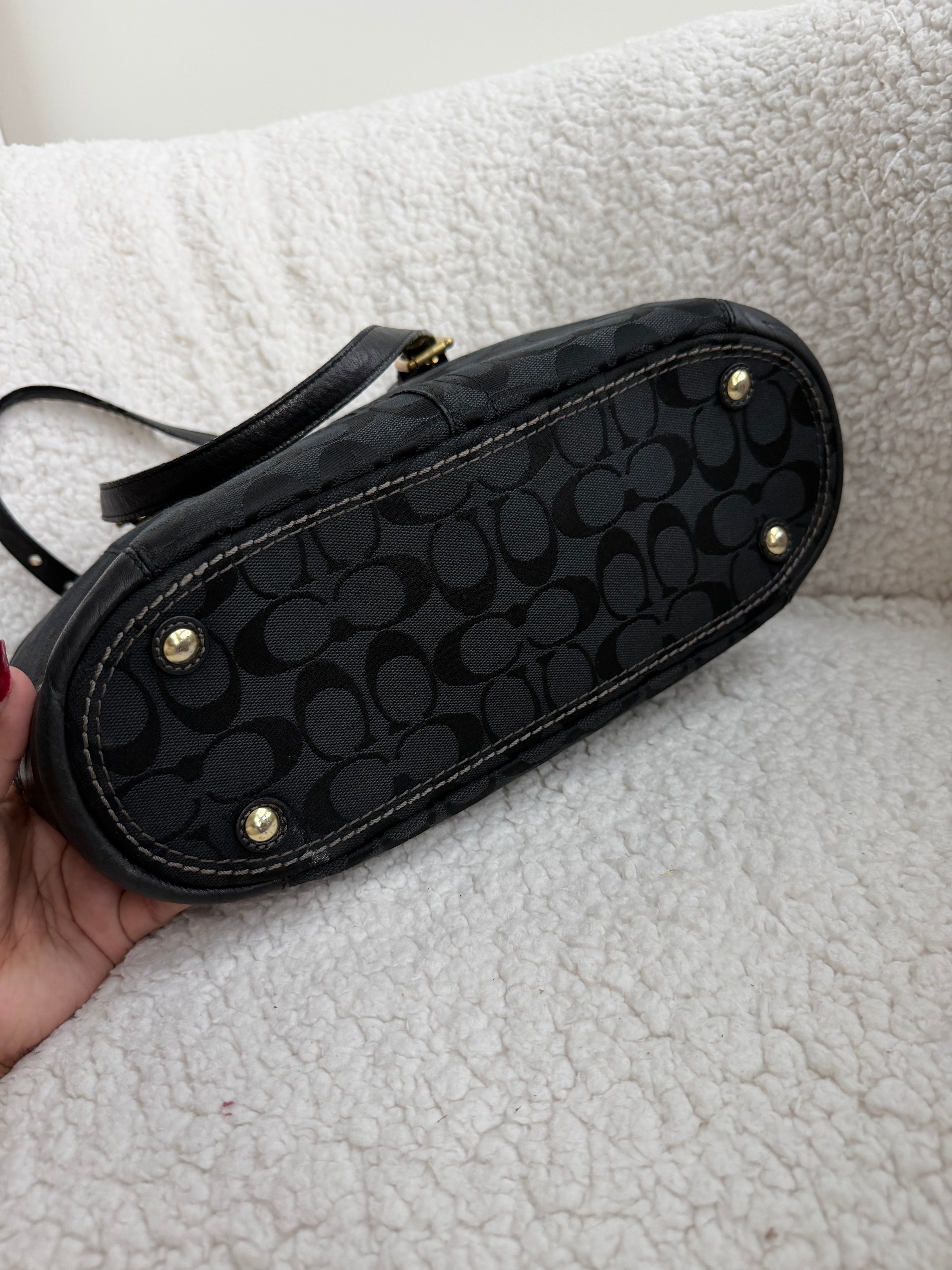 Coach Black Signature Tote