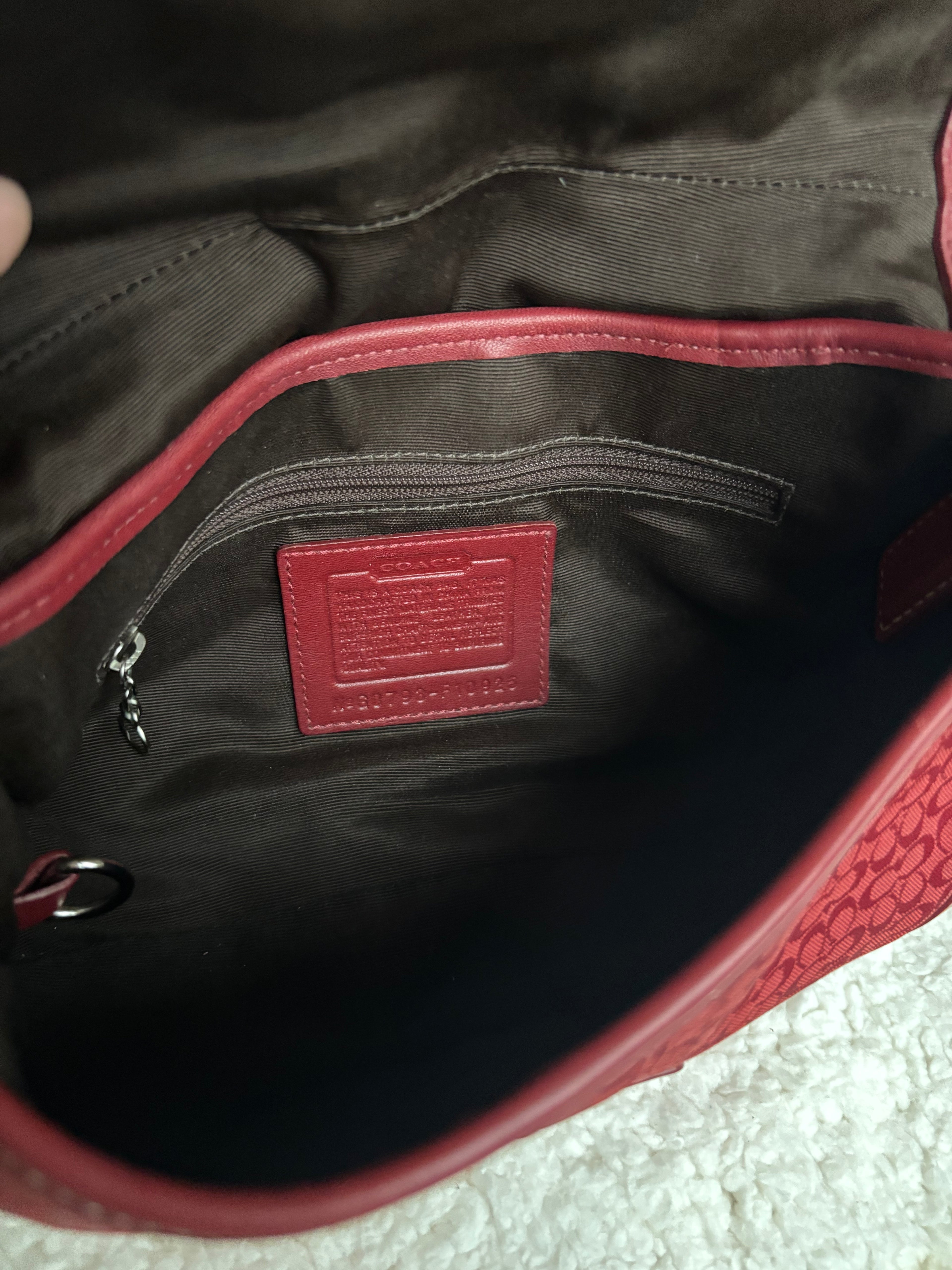 Y2K Coach Mini Soho Red Signature + Matching coin purse