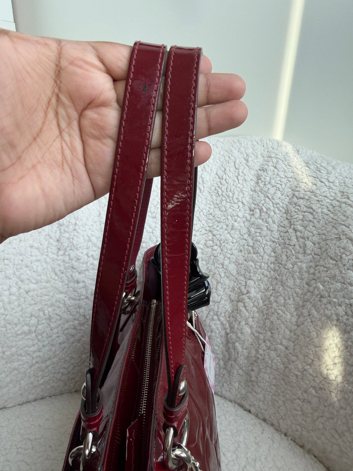 Coach Red Patent Leather Tote Bag