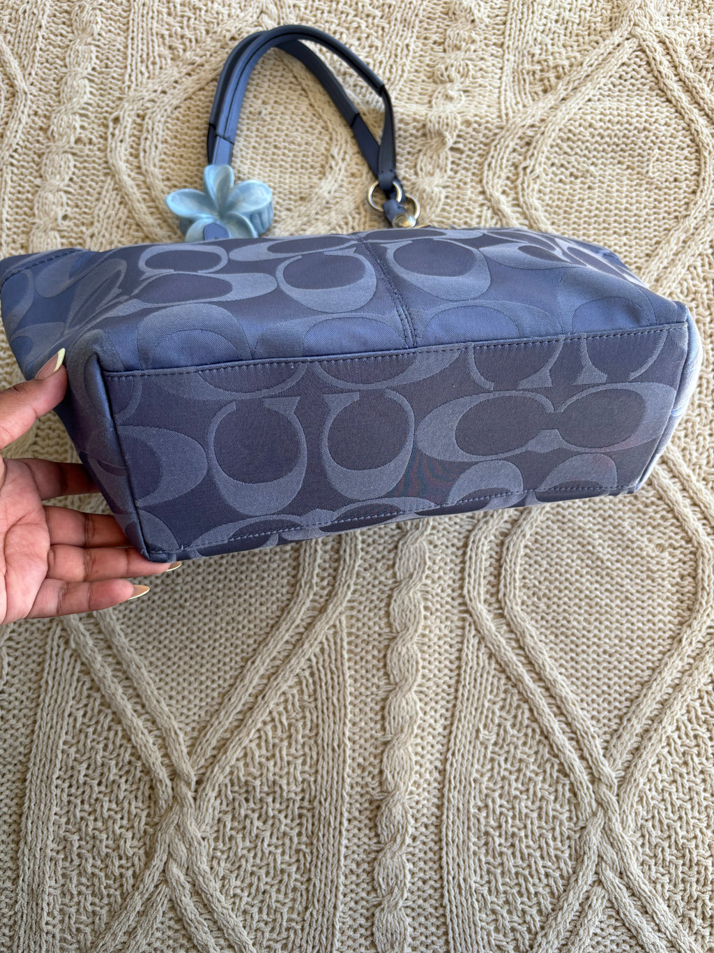 Y2K Coach Signature Blue Tote Bag