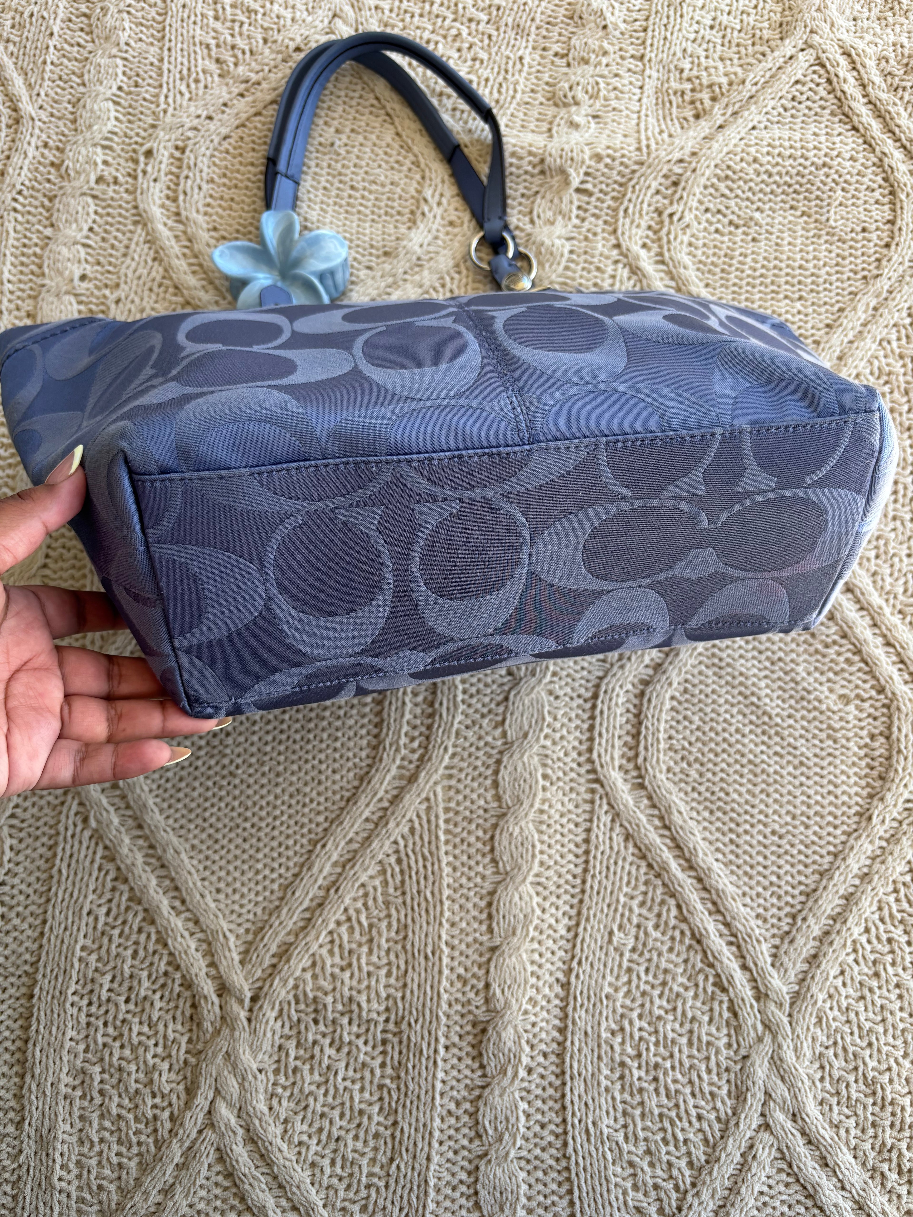 Y2K Coach Signature Blue Tote Bag