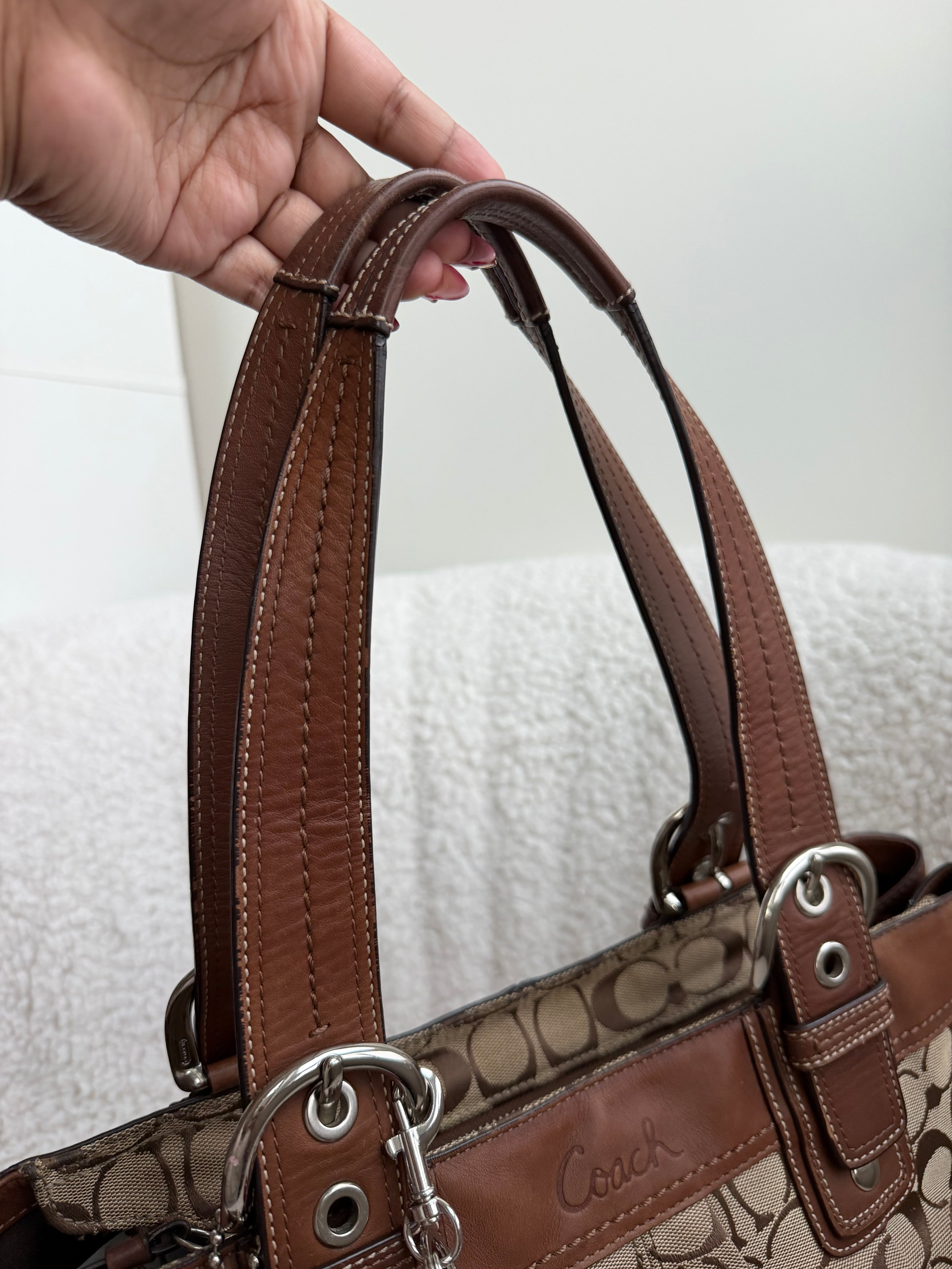 Coach Brown Signature Shoulder Bag