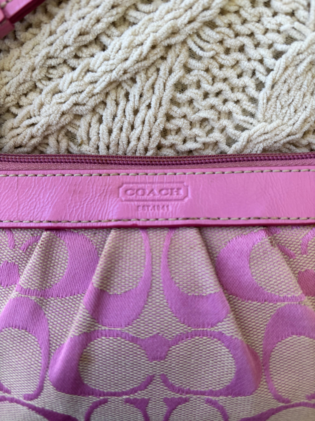 Y2K Coach Barbie Pink Signature Wristlet