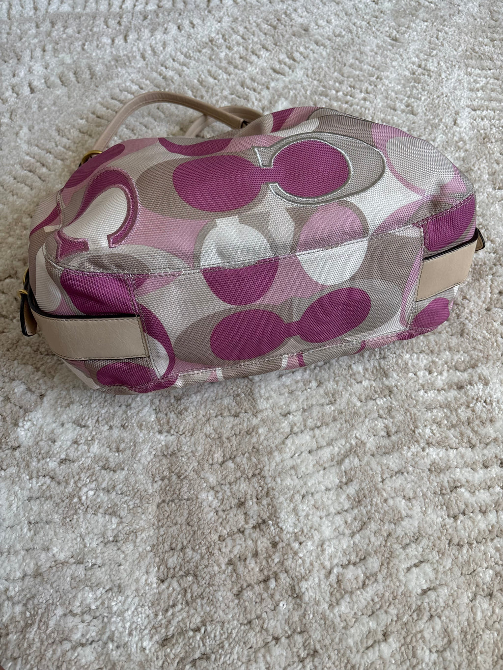 Coach Maggie Pink Canvas Shoulder Bag