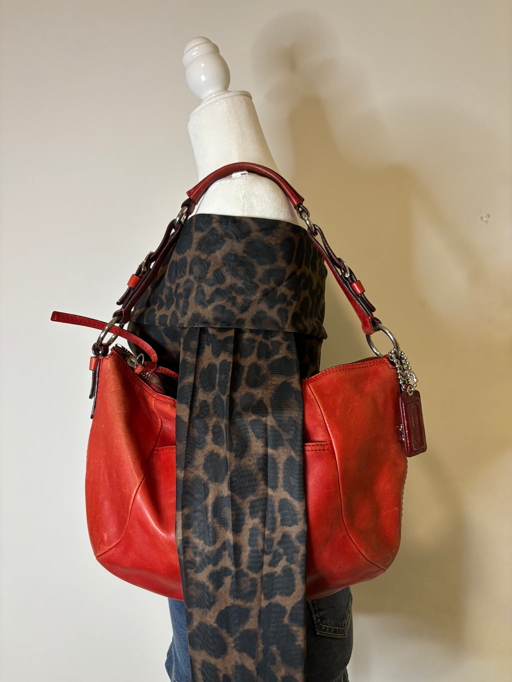 Coach Red Leather Hobo