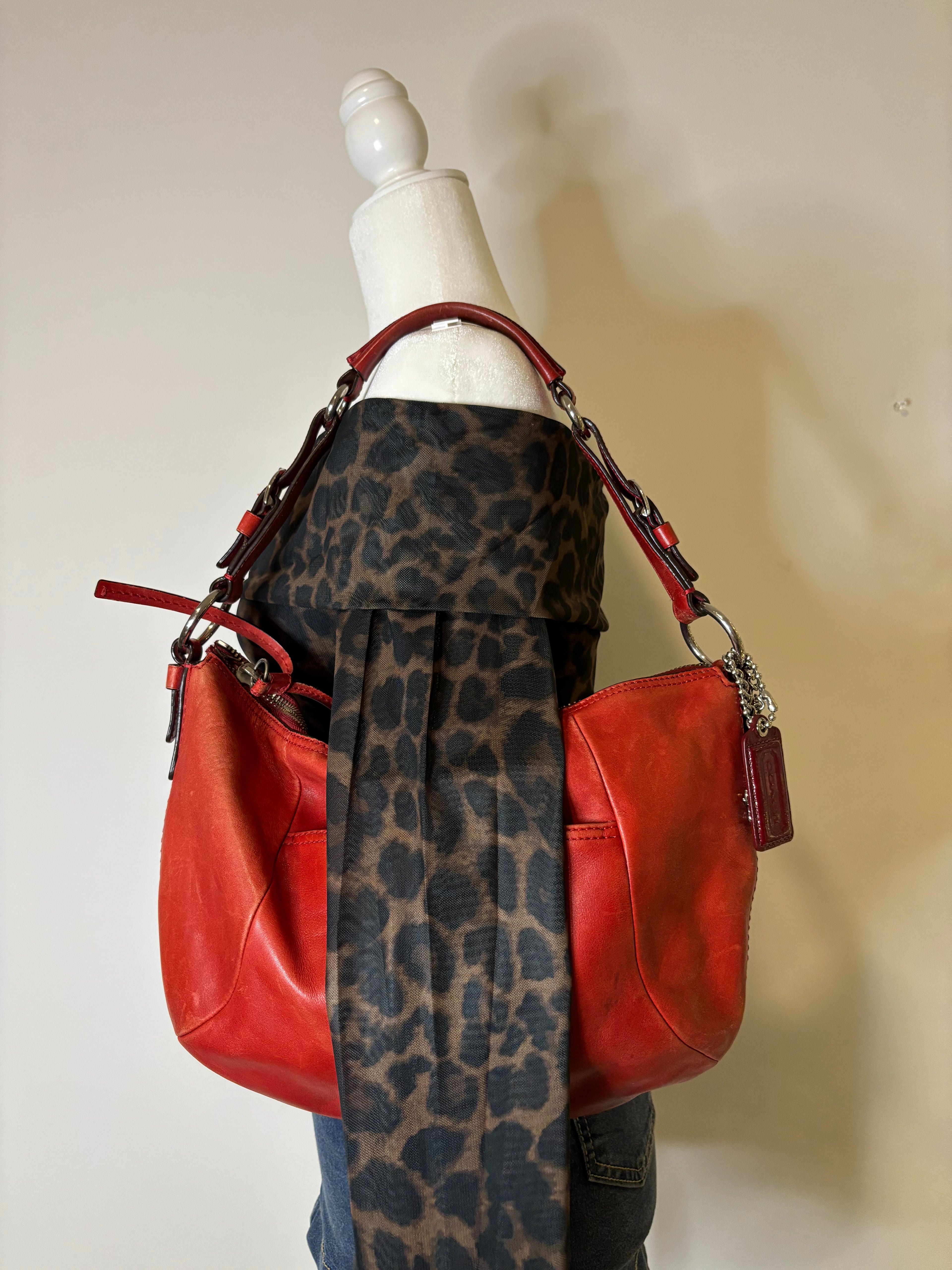 Coach Red Leather Hobo