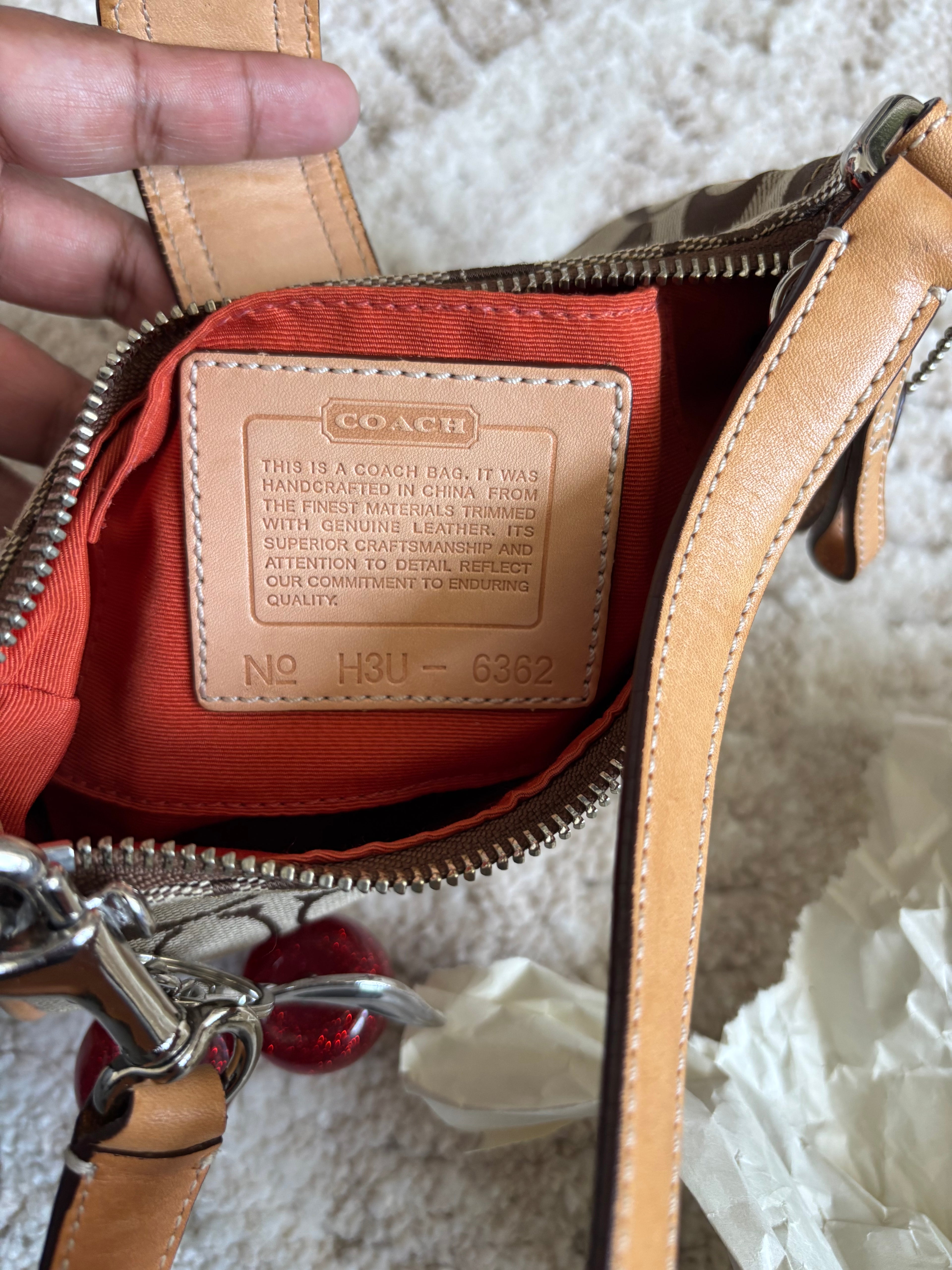 Coach Brown Siganture Demi Buckle Bag