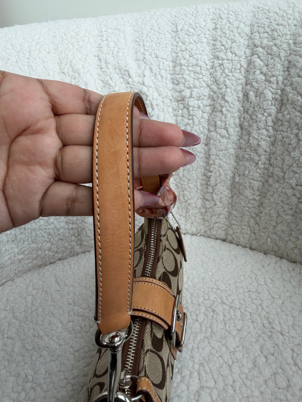 Coach Brown Signature Demi Buckle Bag