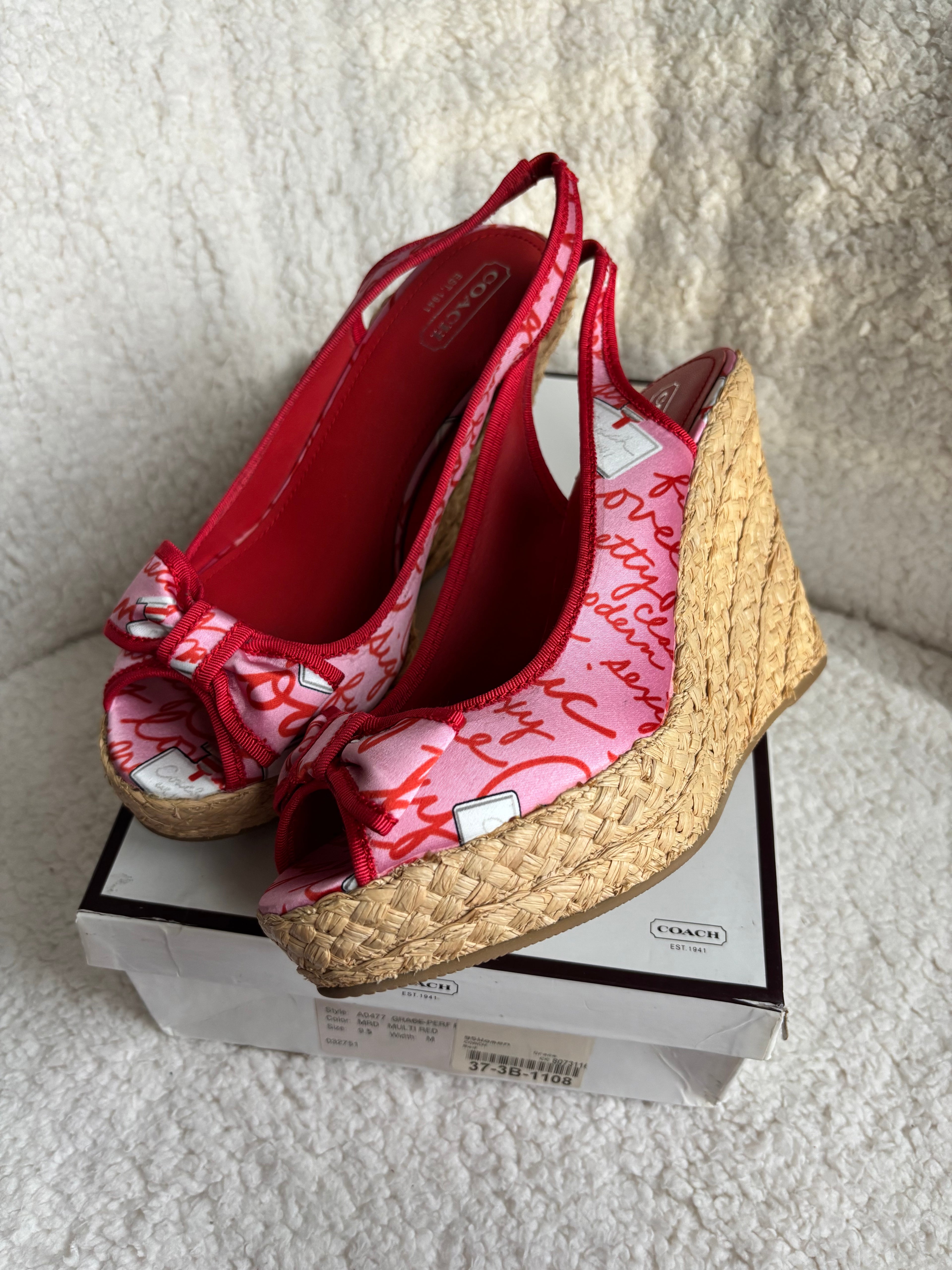 Y2K Coach Pink Wedges