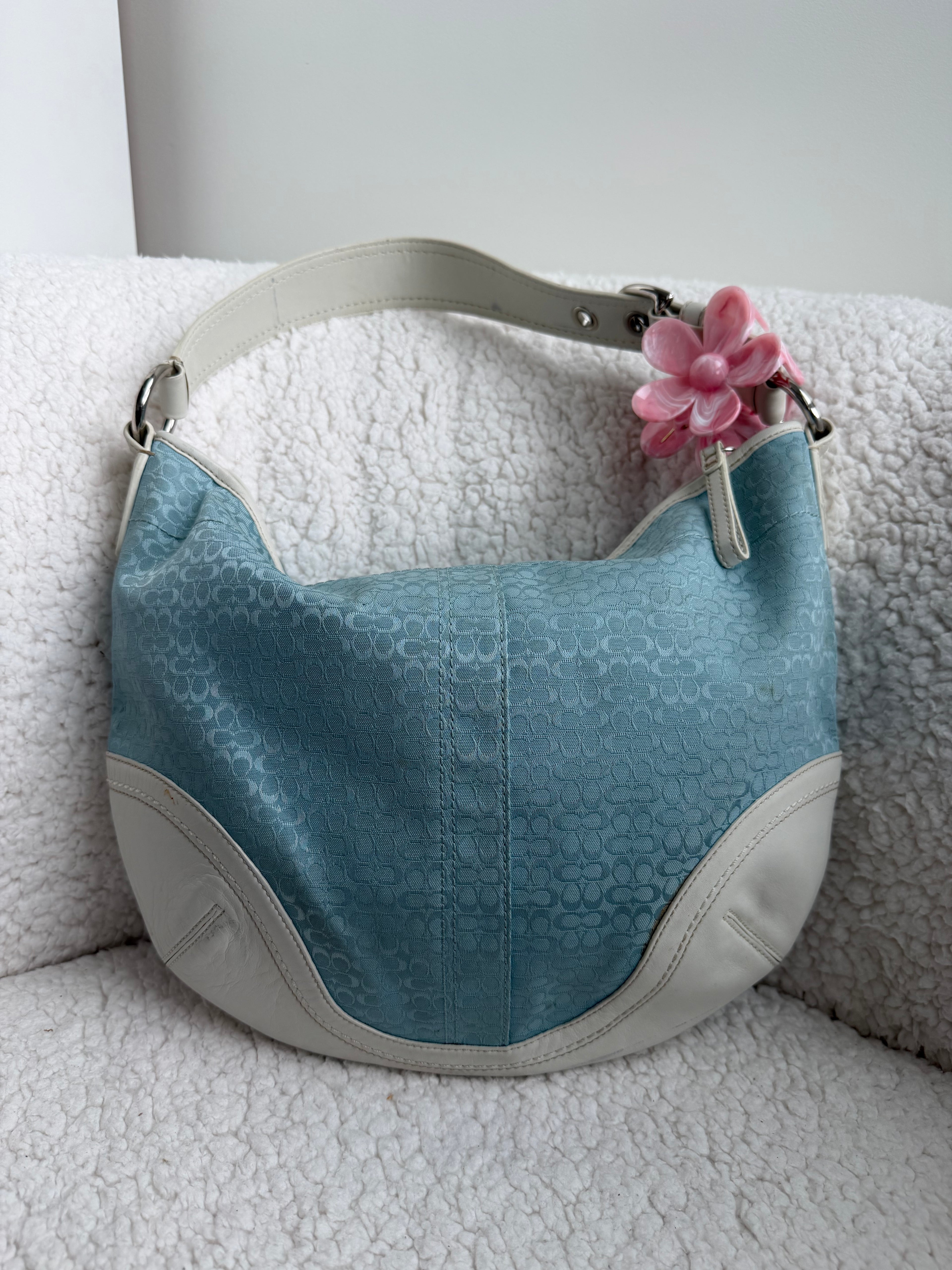 Coach Blue Large Signature Hobo