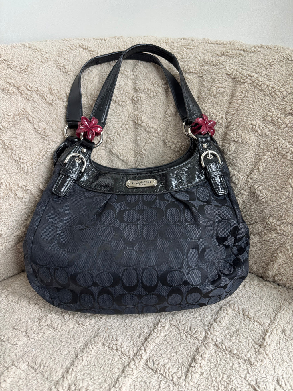 Coach Black Signature Shoulder Bag