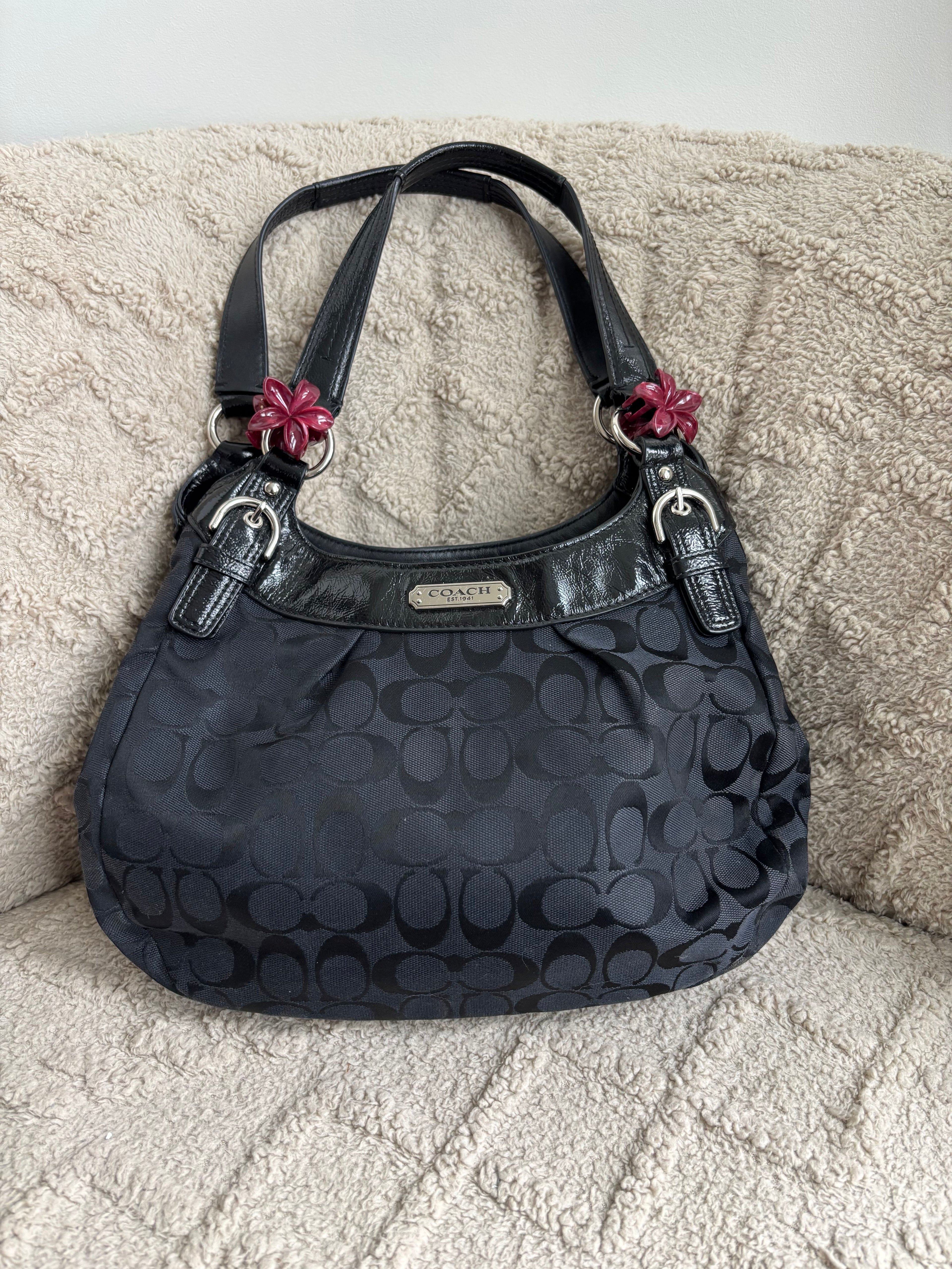 Coach Black Signature Shoulder Bag