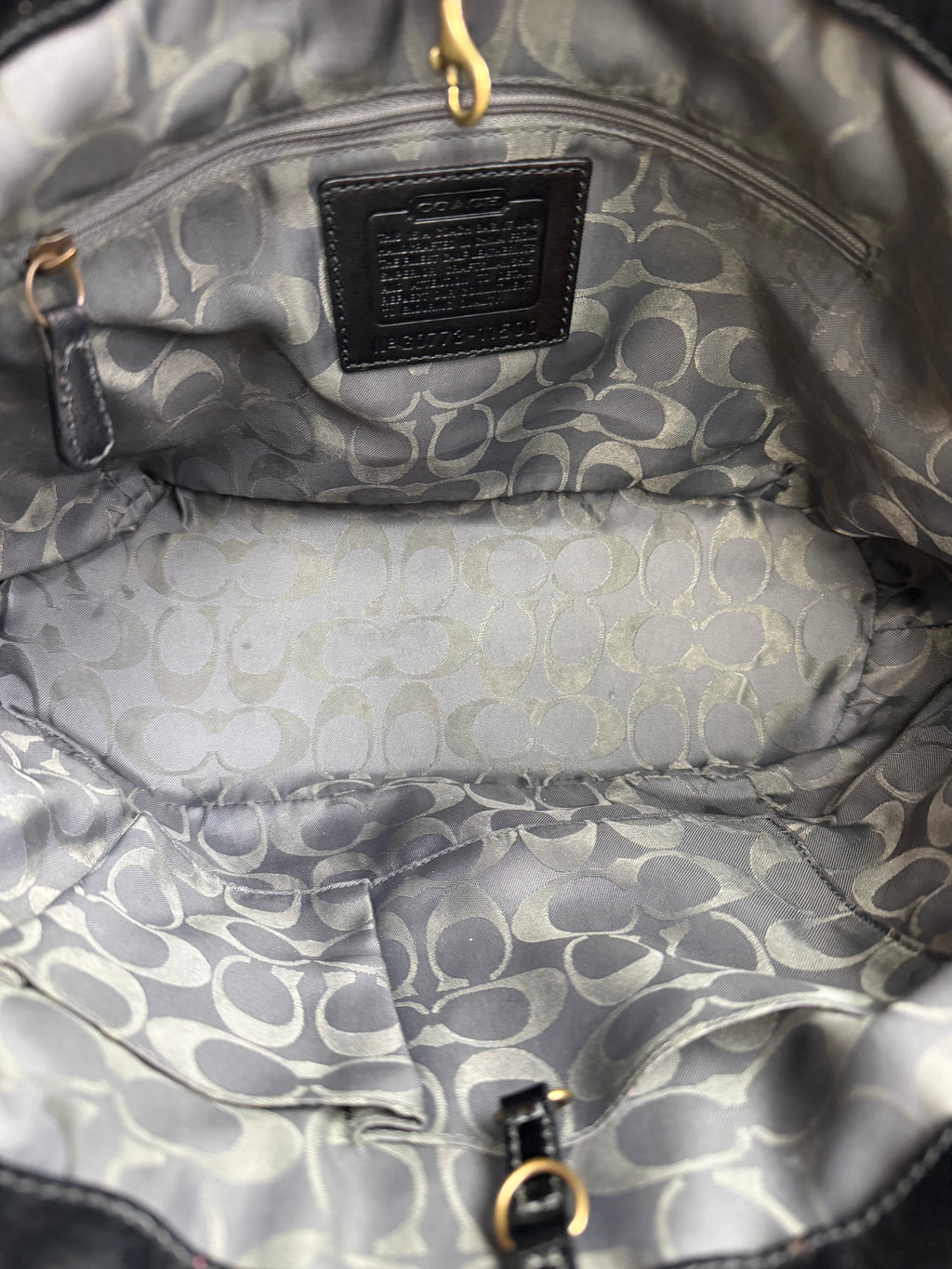 Coach Black Patent Leather Tote