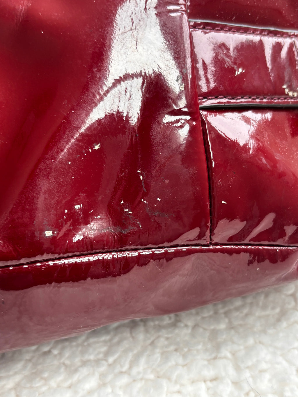 Coach Maggie Cherry Red Patent Leather Shoulder Bag