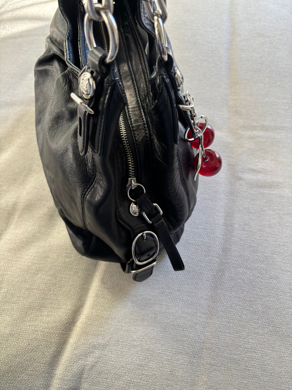 Y2K Coach Maggie Black Leather Shoulder Bag