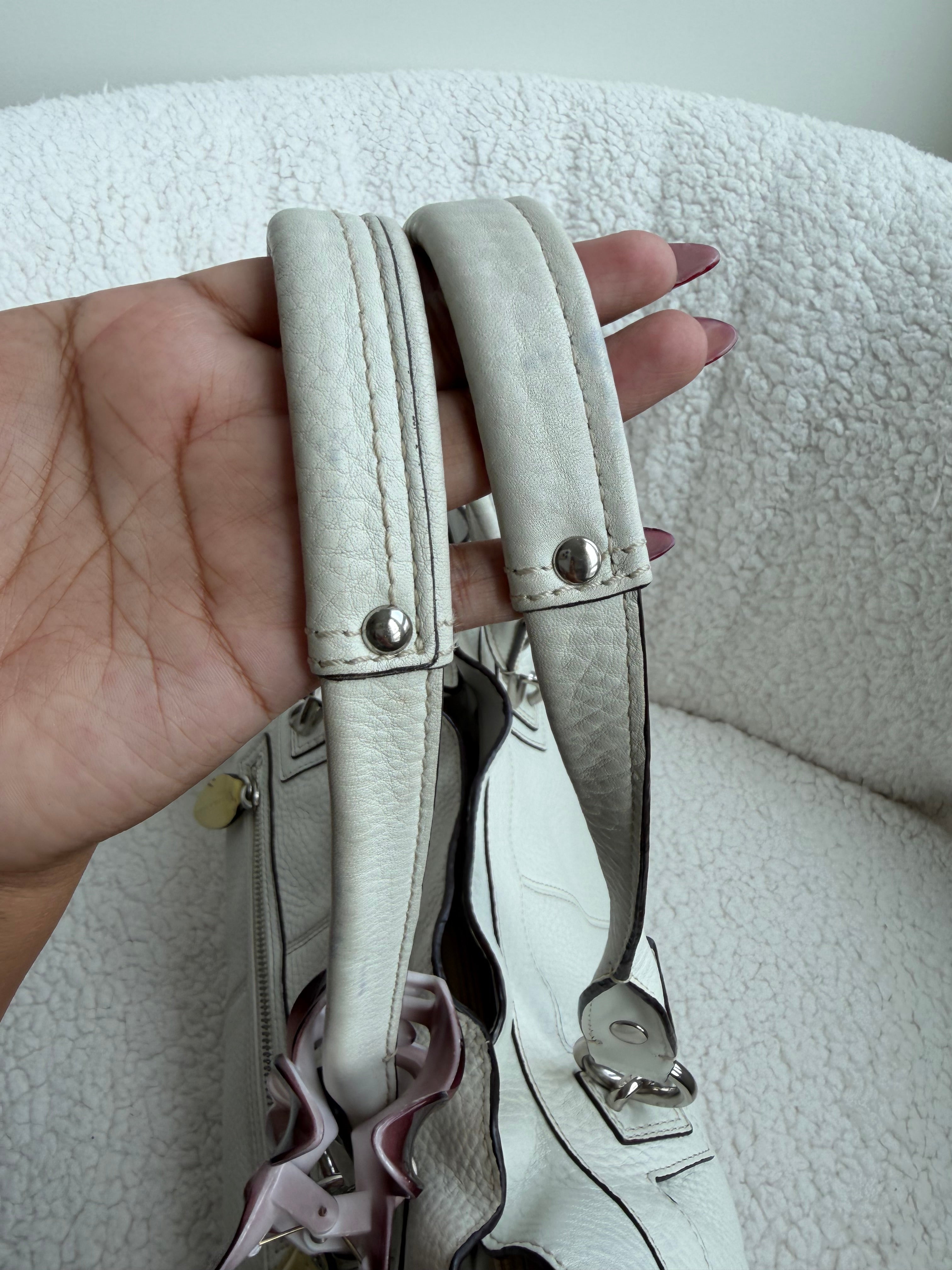 Coach Penelope White Pebbled Leather Shoulder Bag