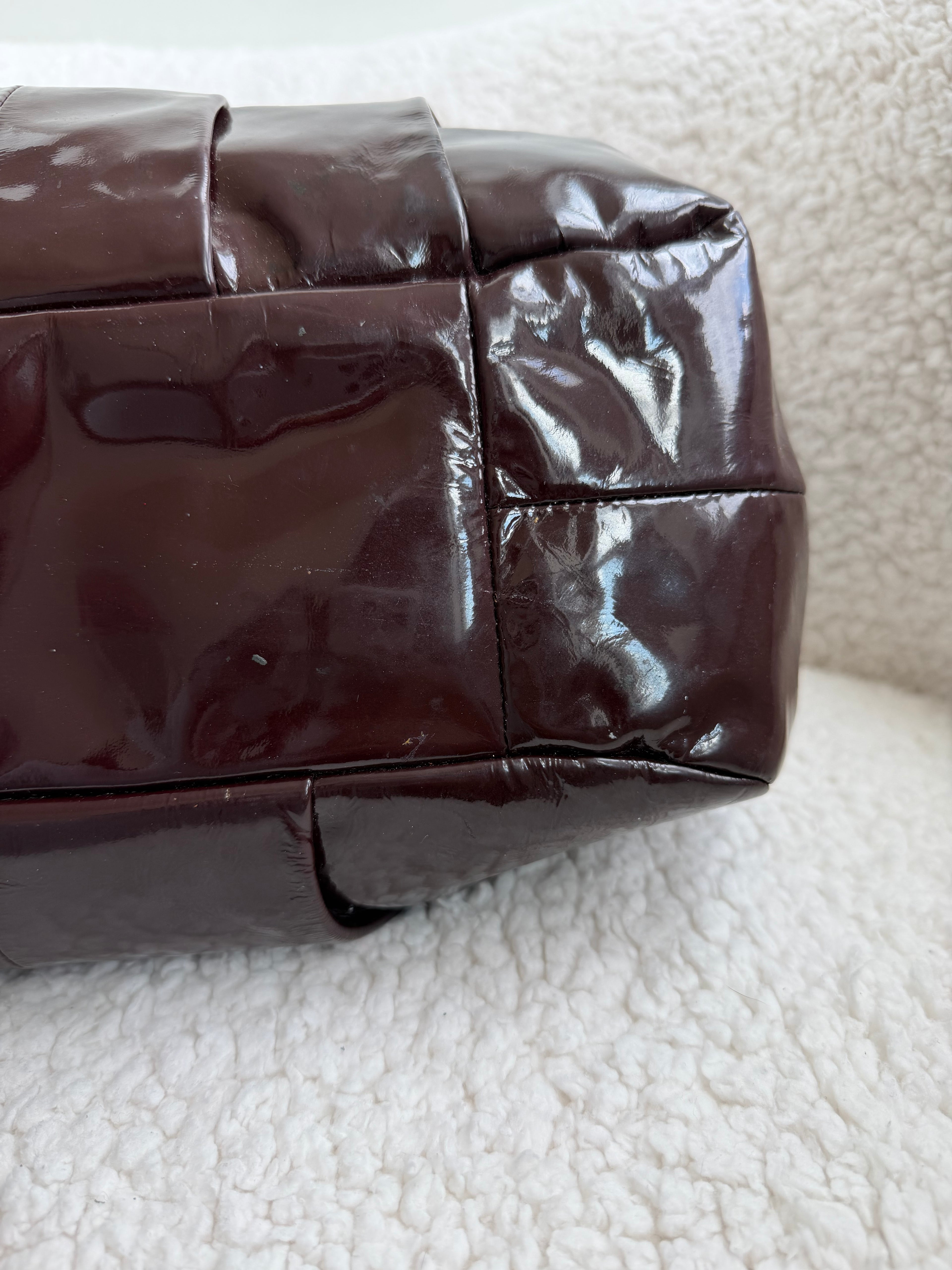Coach Maggie Plum Patent Leather Shoulder Bag