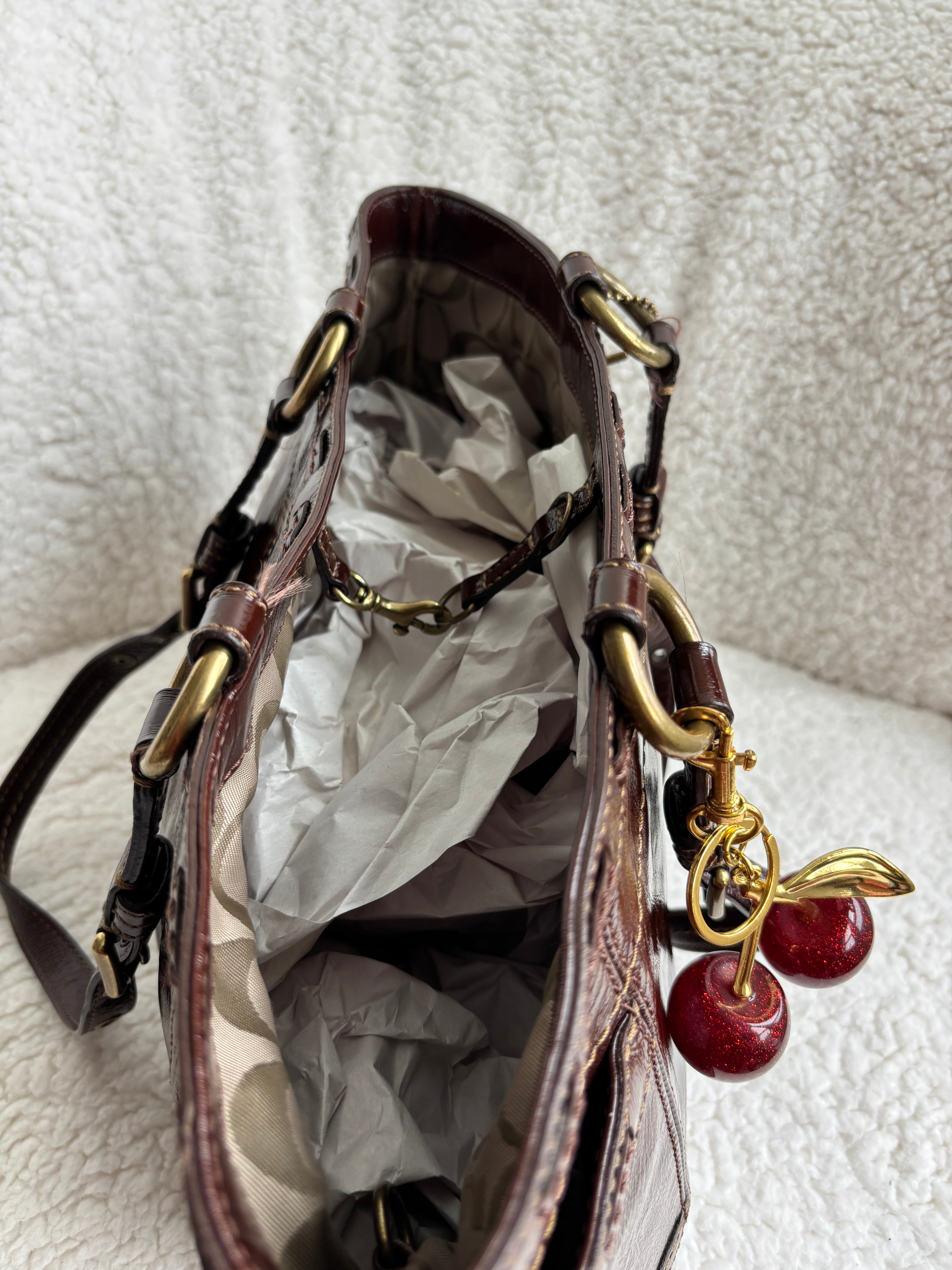 Coach Brown Patent Leather Tote