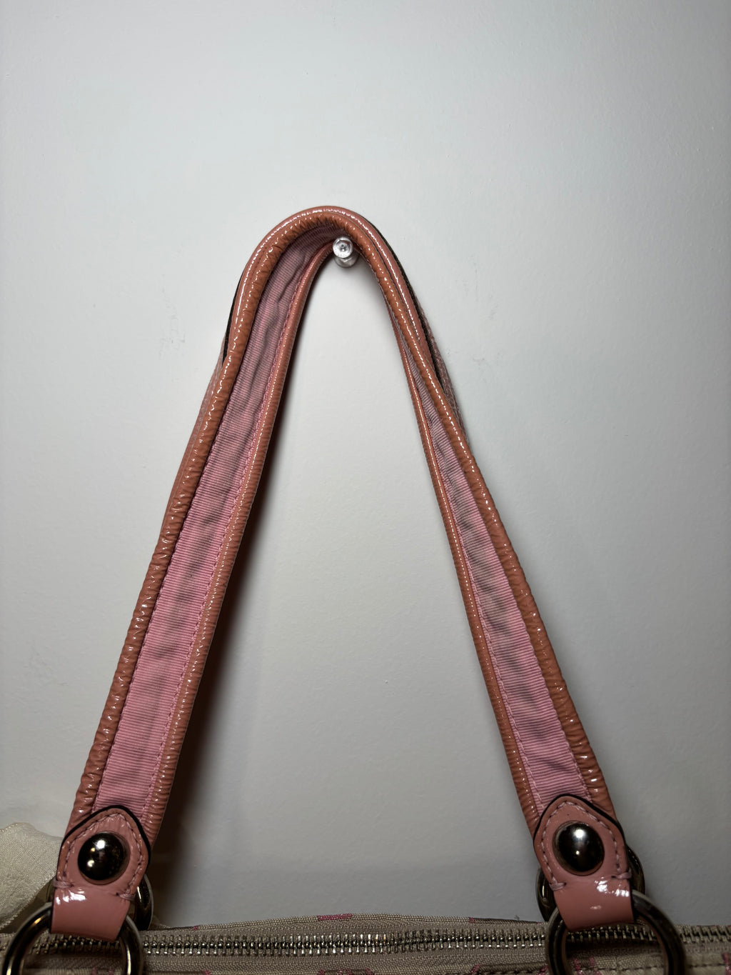 Coach Baby Pink and Brown Poppy Shoulder Bag