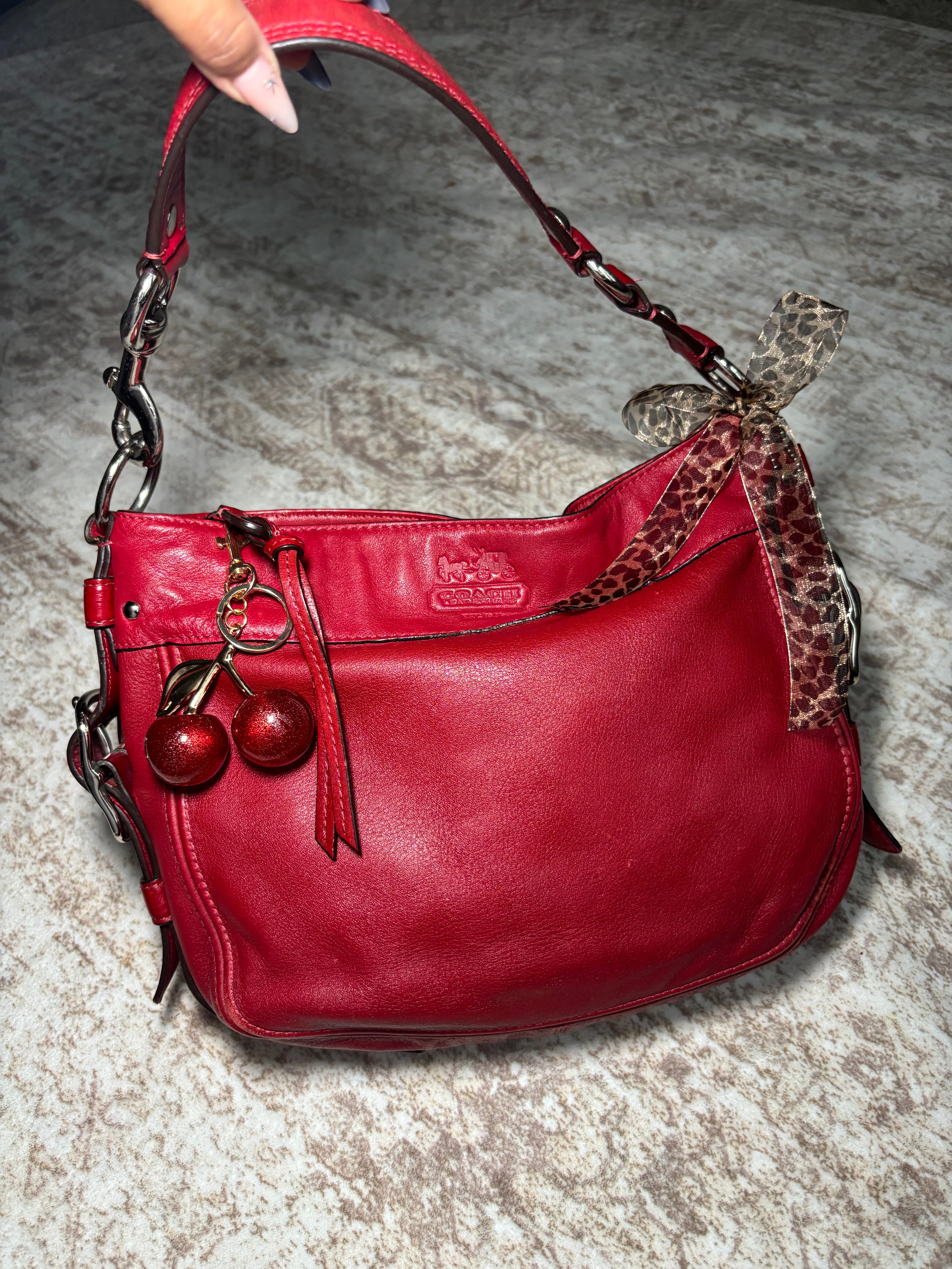 Coach Red Leather Zoe