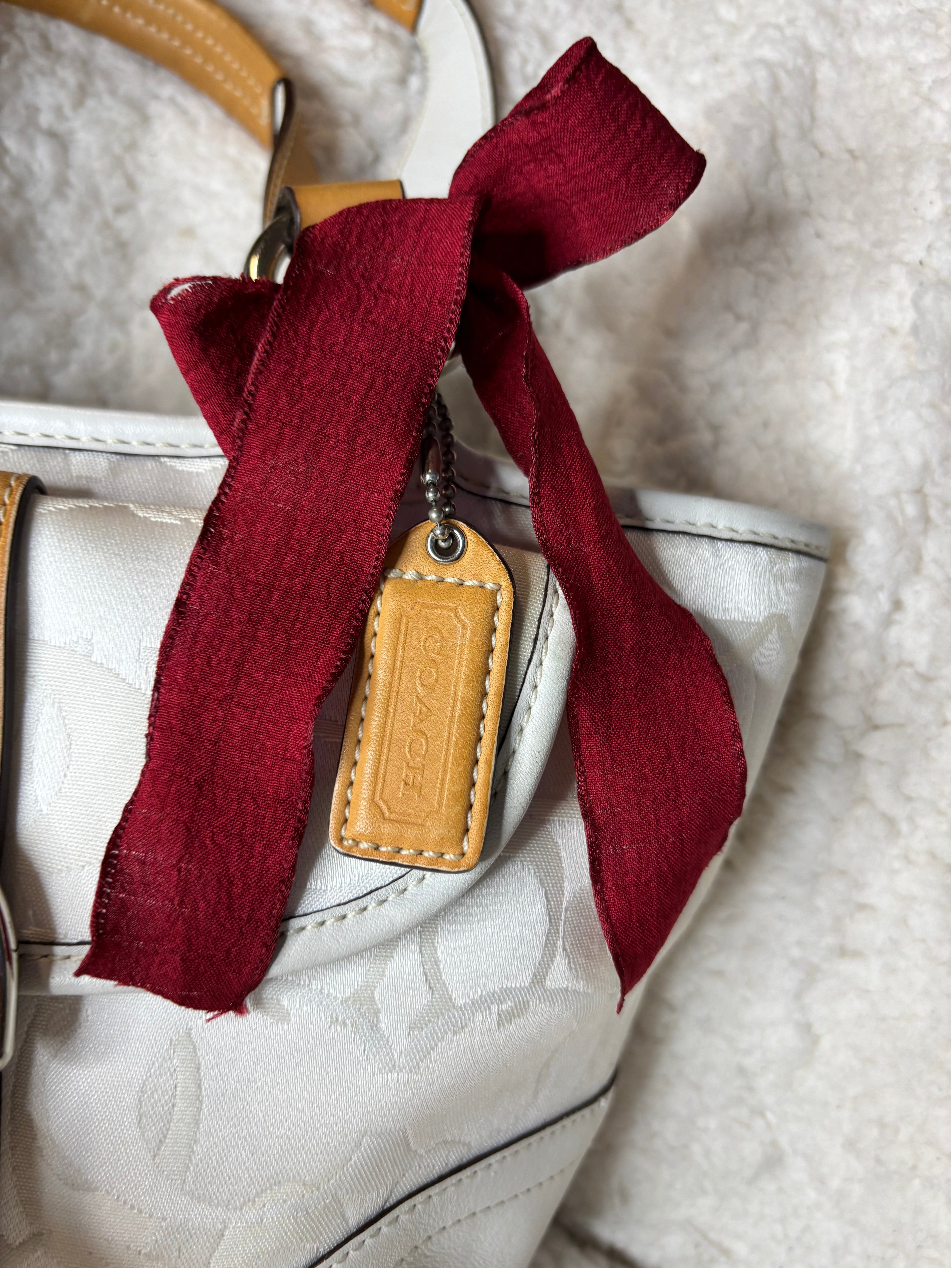 Coach White Optic Bag