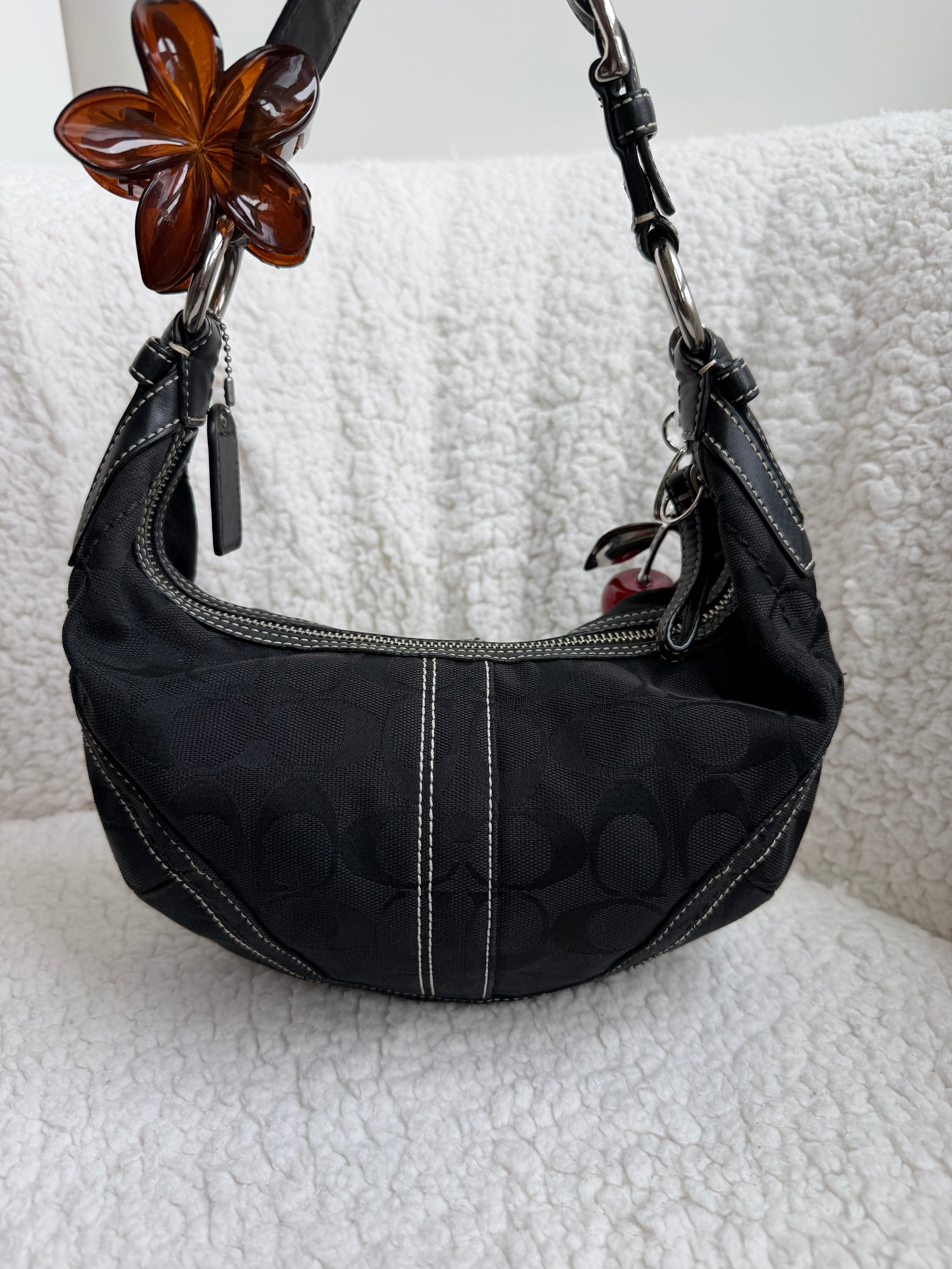 Coach Signature Black Mini Hobo