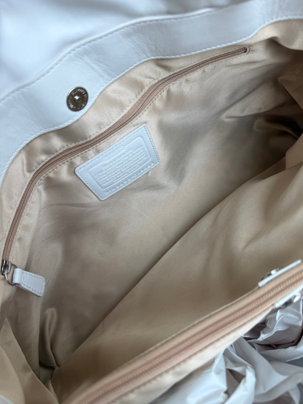 Coach Penelope White Pebbled Leather Shoulder Bag