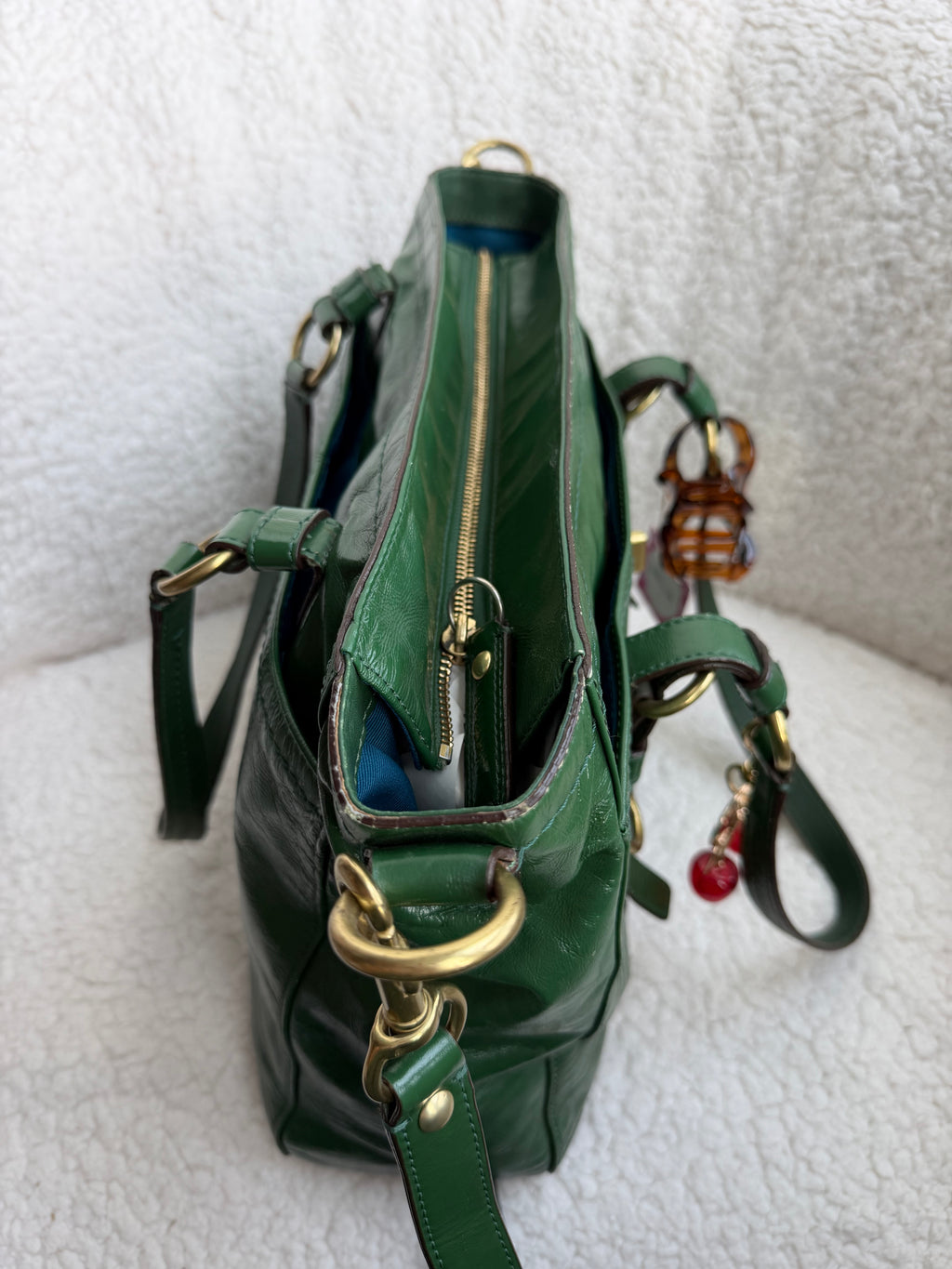 Coach Green Patent Leather Tote