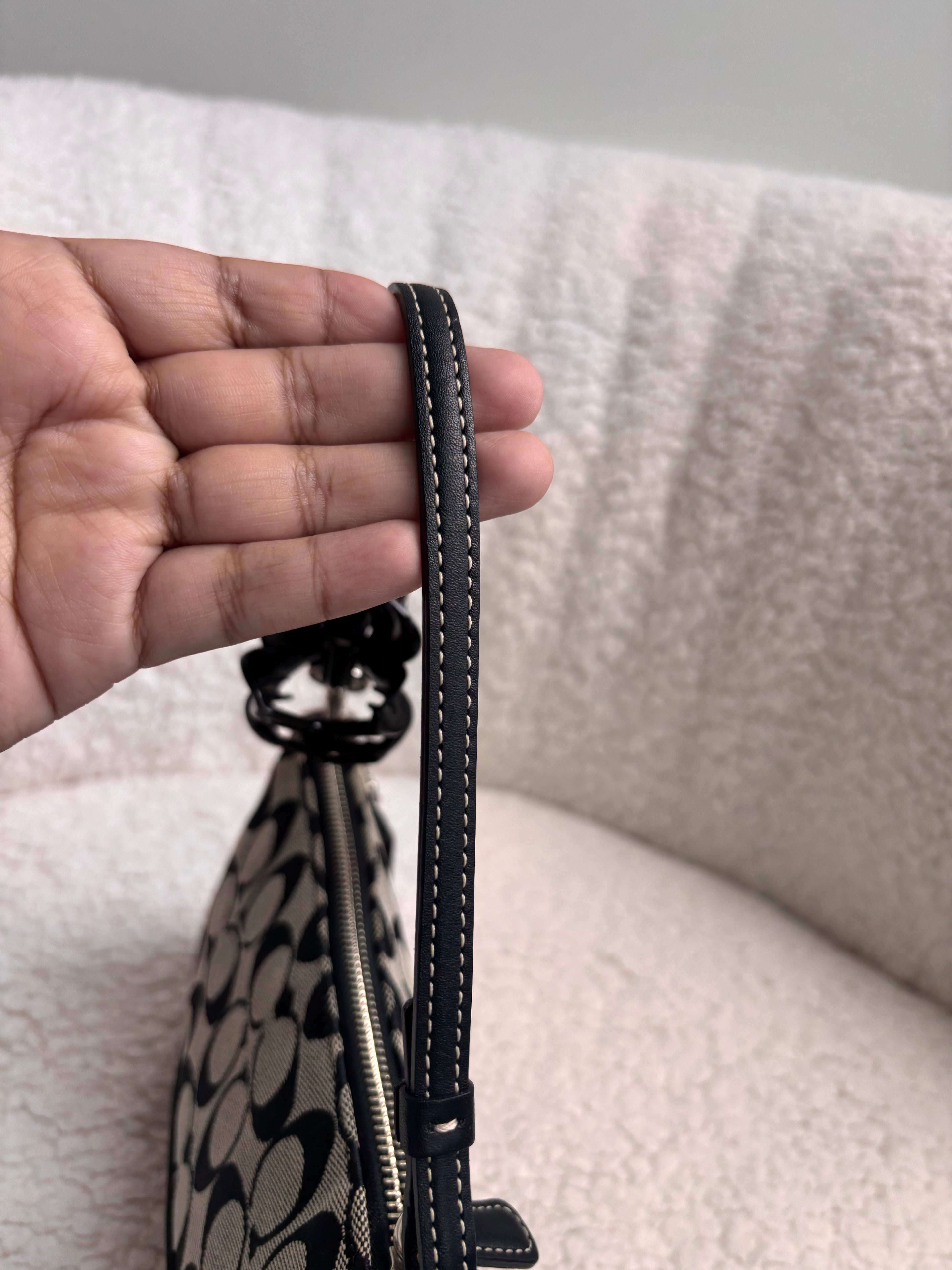 Coach Demi Bag Black and Grey Signature