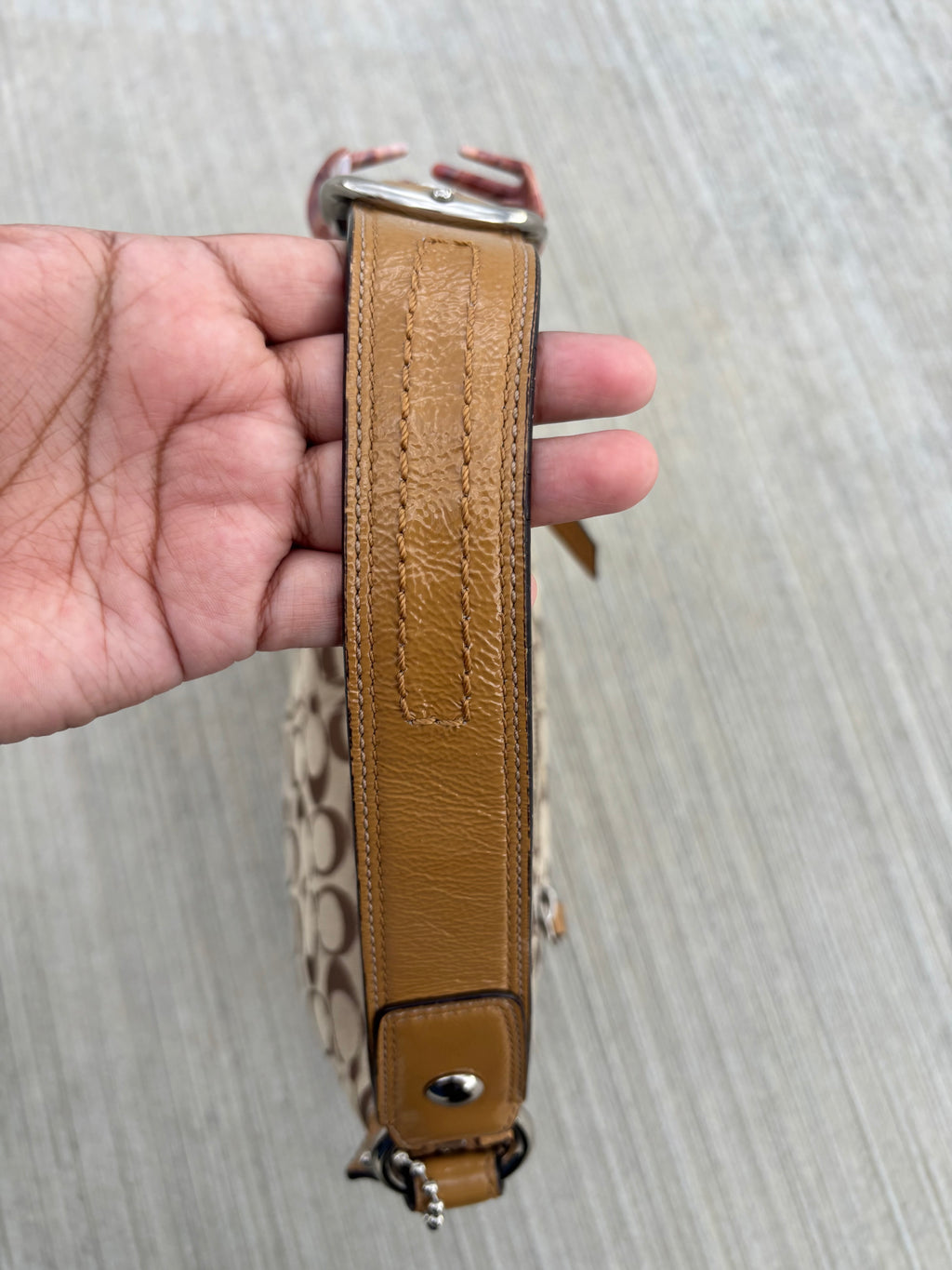 Coach Brown Hobo Signature Jacquard