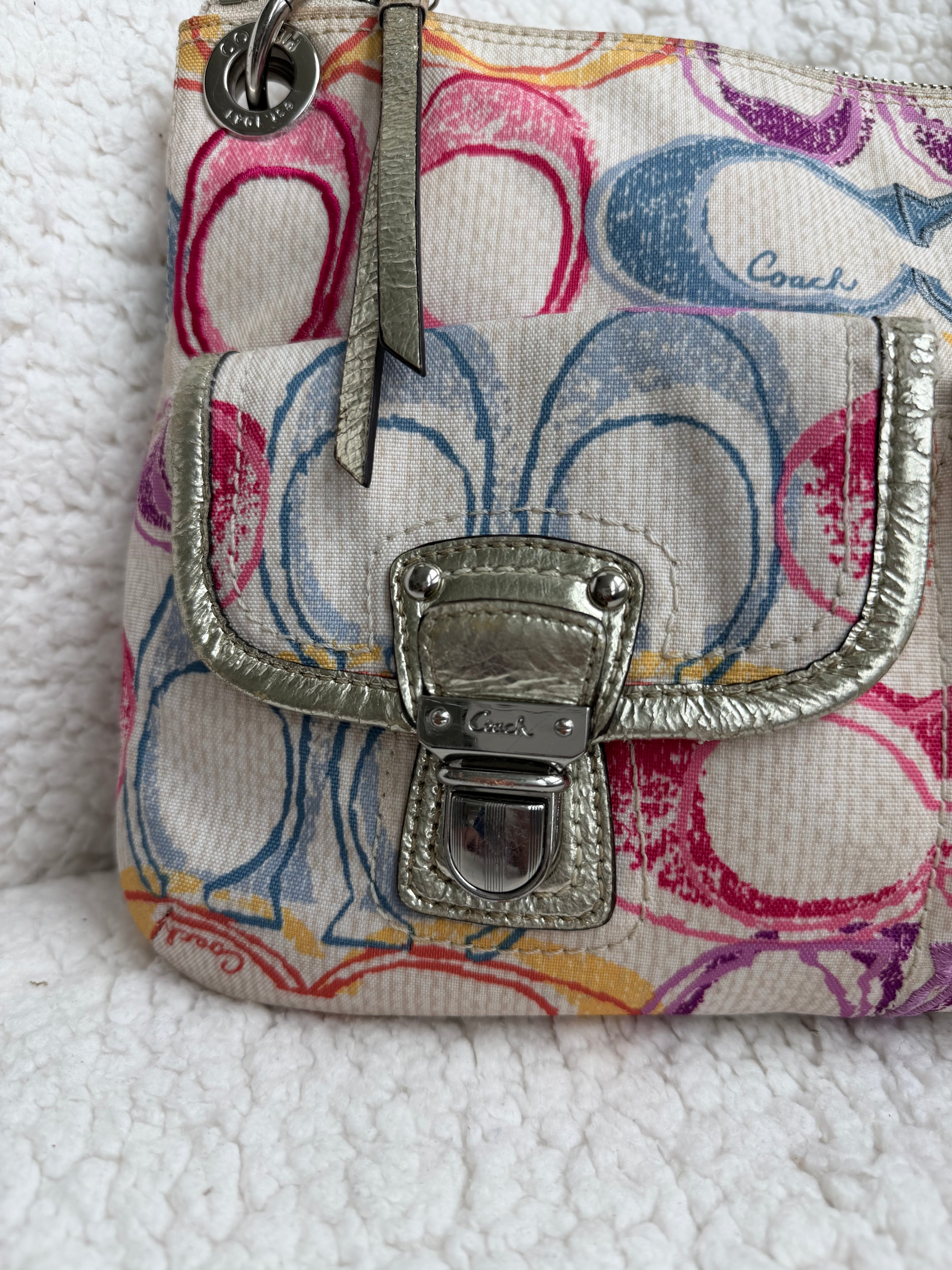 Coach Two Pocket Multicolor Bag