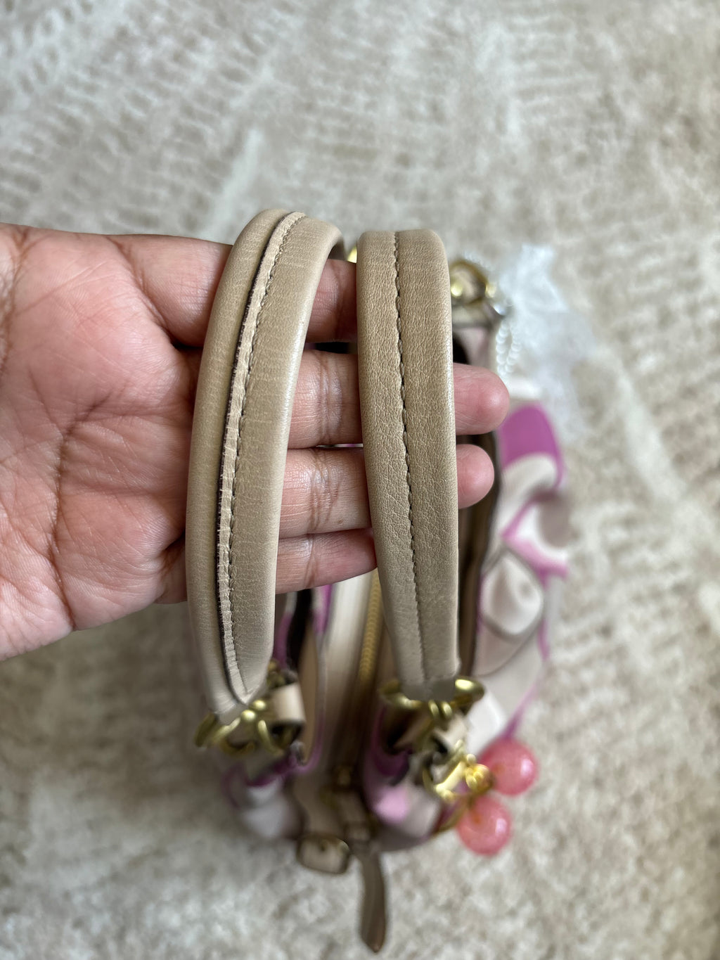 Coach Maggie Pink Canvas Shoulder Bag